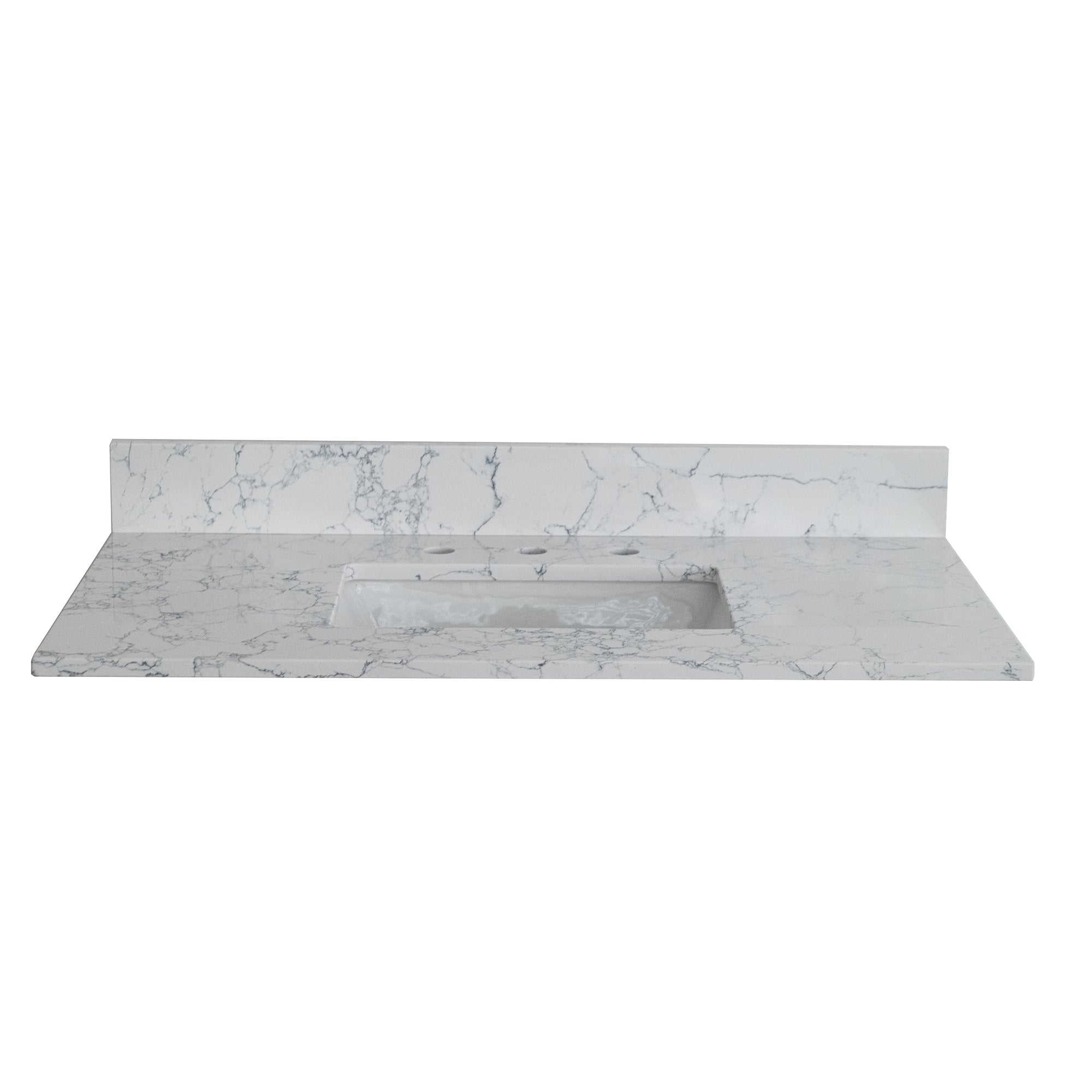 31 in./ 37 in./ 43 in./ 49 in./ Carrara Jade Engineered Stone Bathroom Vanity Top with Ceramic Sink
