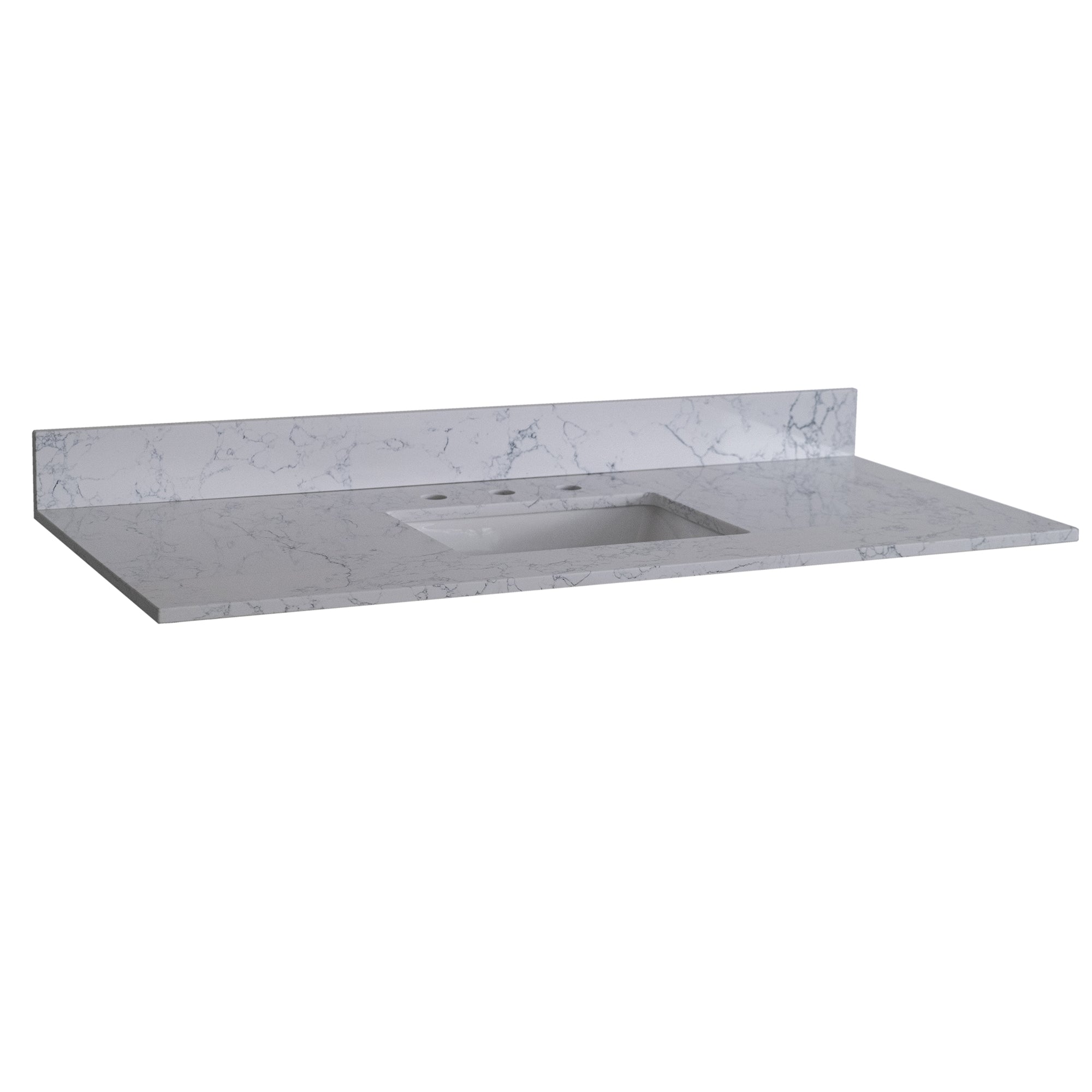 31 in./ 37 in./ 43 in./ 49 in./ Carrara Jade Engineered Stone Bathroom Vanity Top with Ceramic Sink
