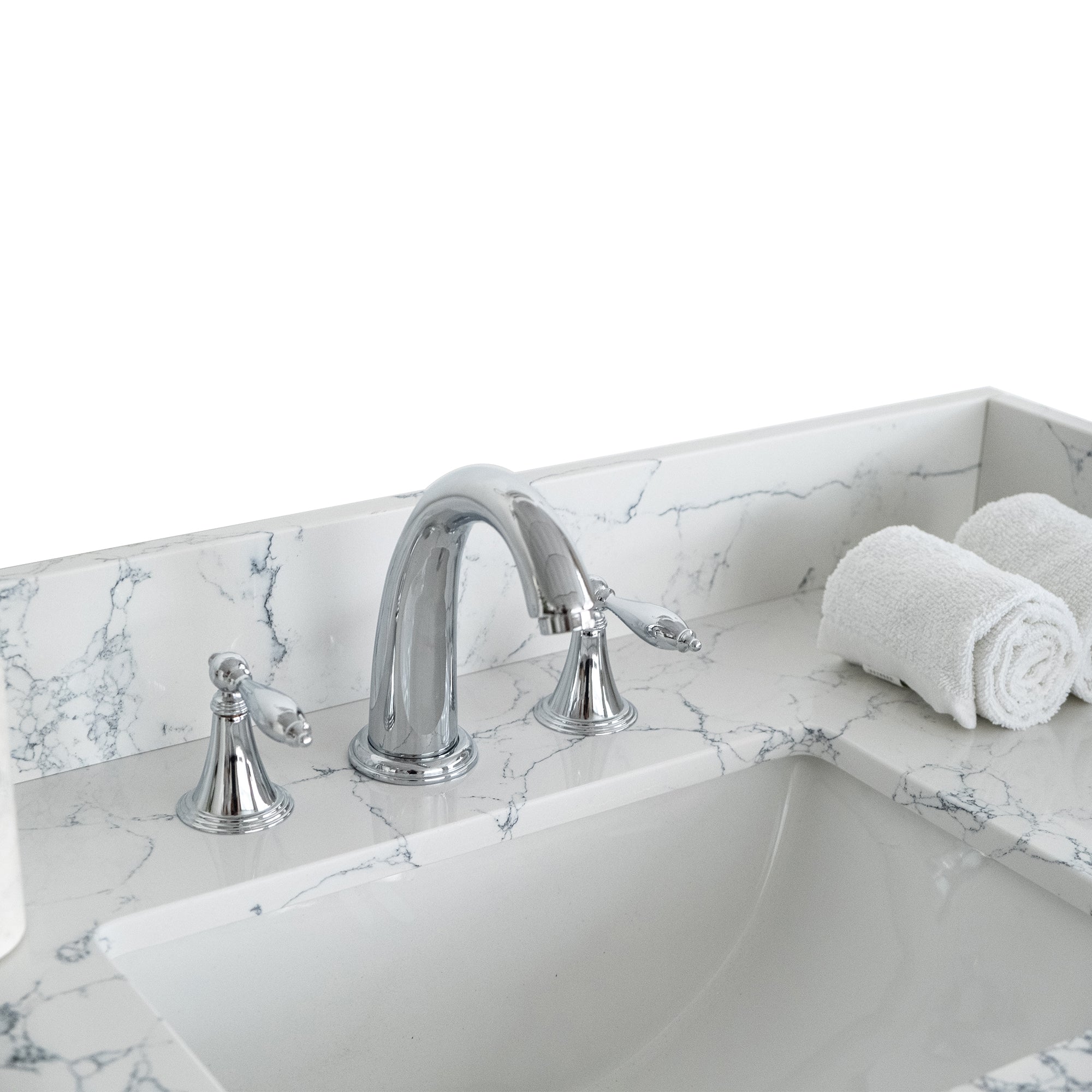 31 in./ 37 in./ 43 in./ 49 in./ Carrara Jade Engineered Stone Bathroom Vanity Top with Ceramic Sink