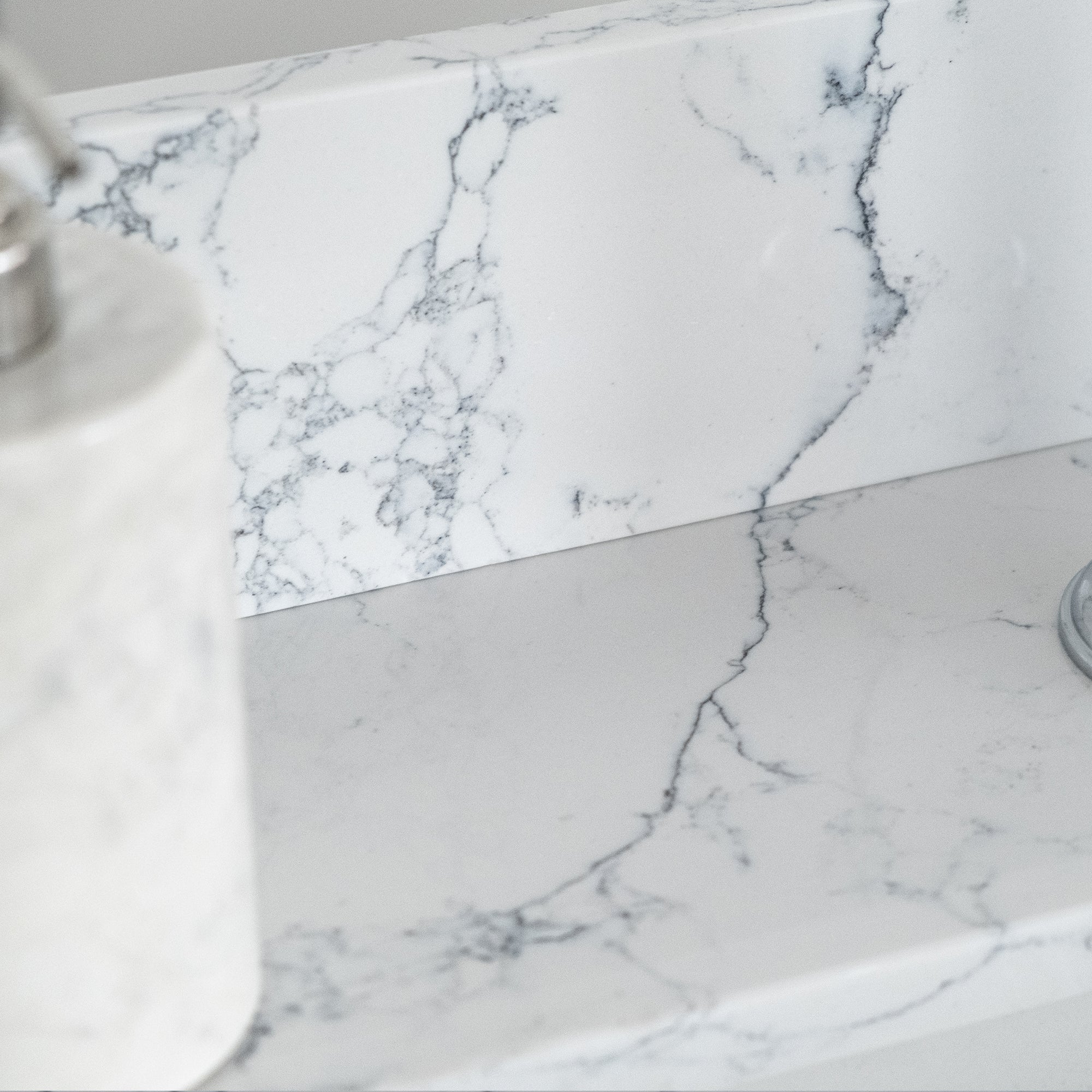 31 in./ 37 in./ 43 in./ 49 in./ Carrara Jade Engineered Stone Bathroom Vanity Top with Ceramic Sink