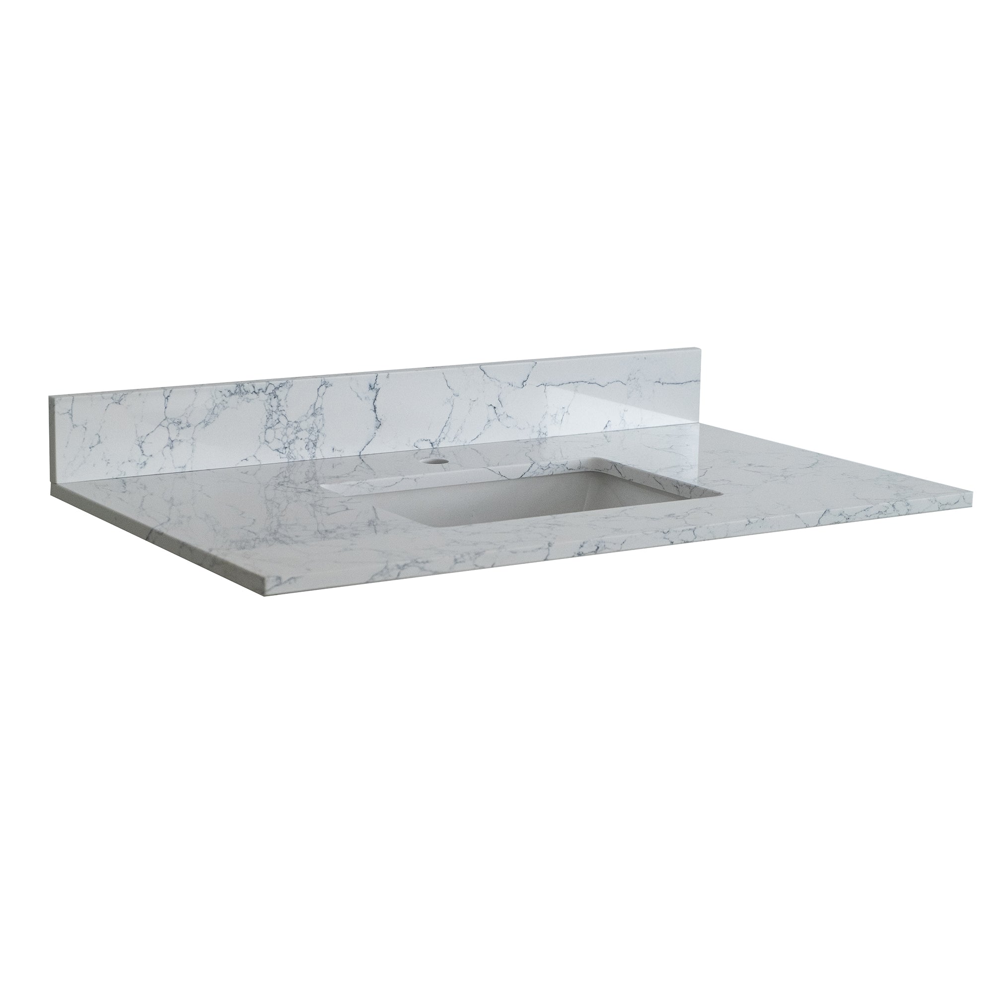 31 in./ 37 in./ 43 in./ 49 in./ Carrara Jade Engineered Stone Bathroom Vanity Top with Ceramic Sink
