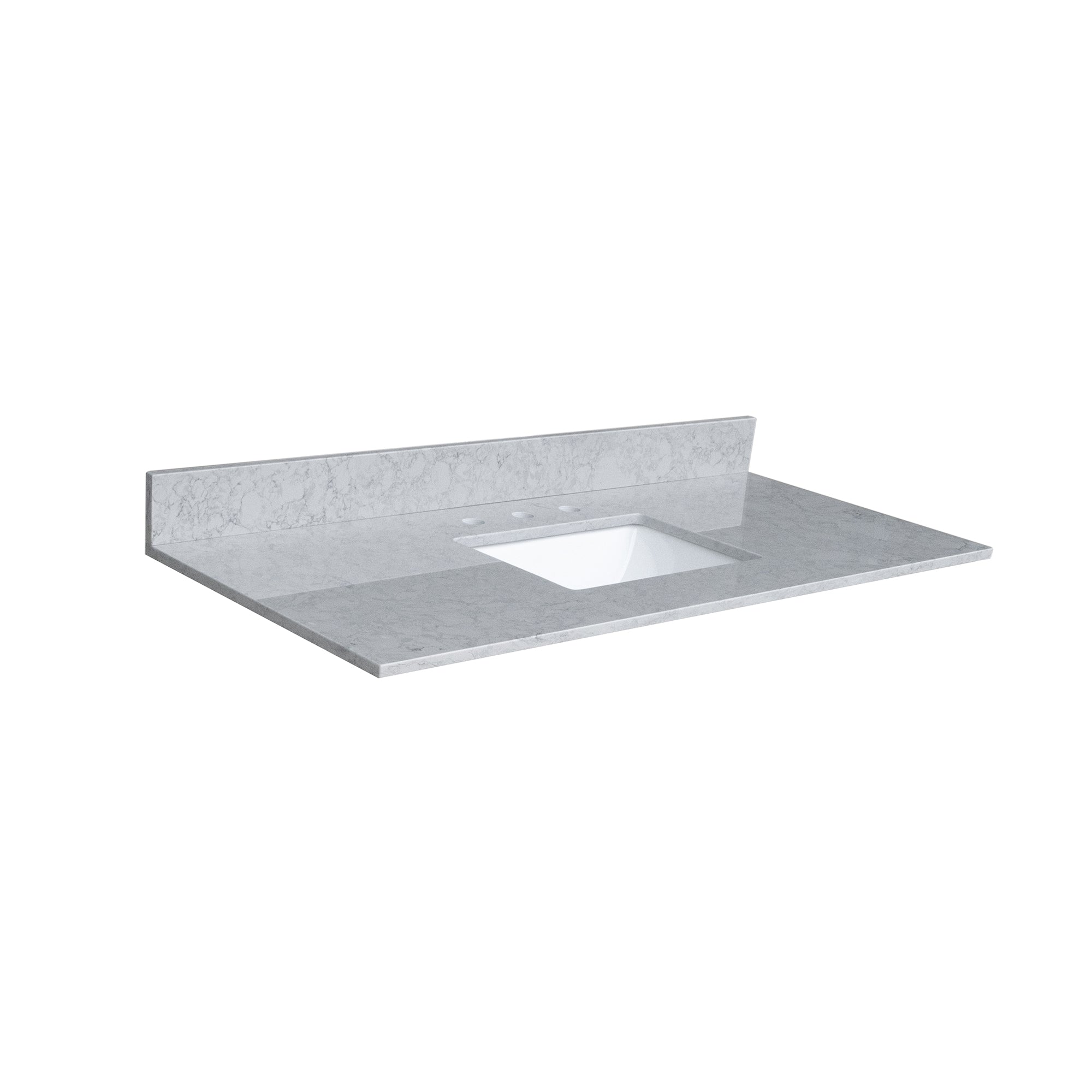 31 in./ 37 in./ 43 in. Calacatta Gray Engineered Stone Bathroom Vanity Top with Ceramic Sink