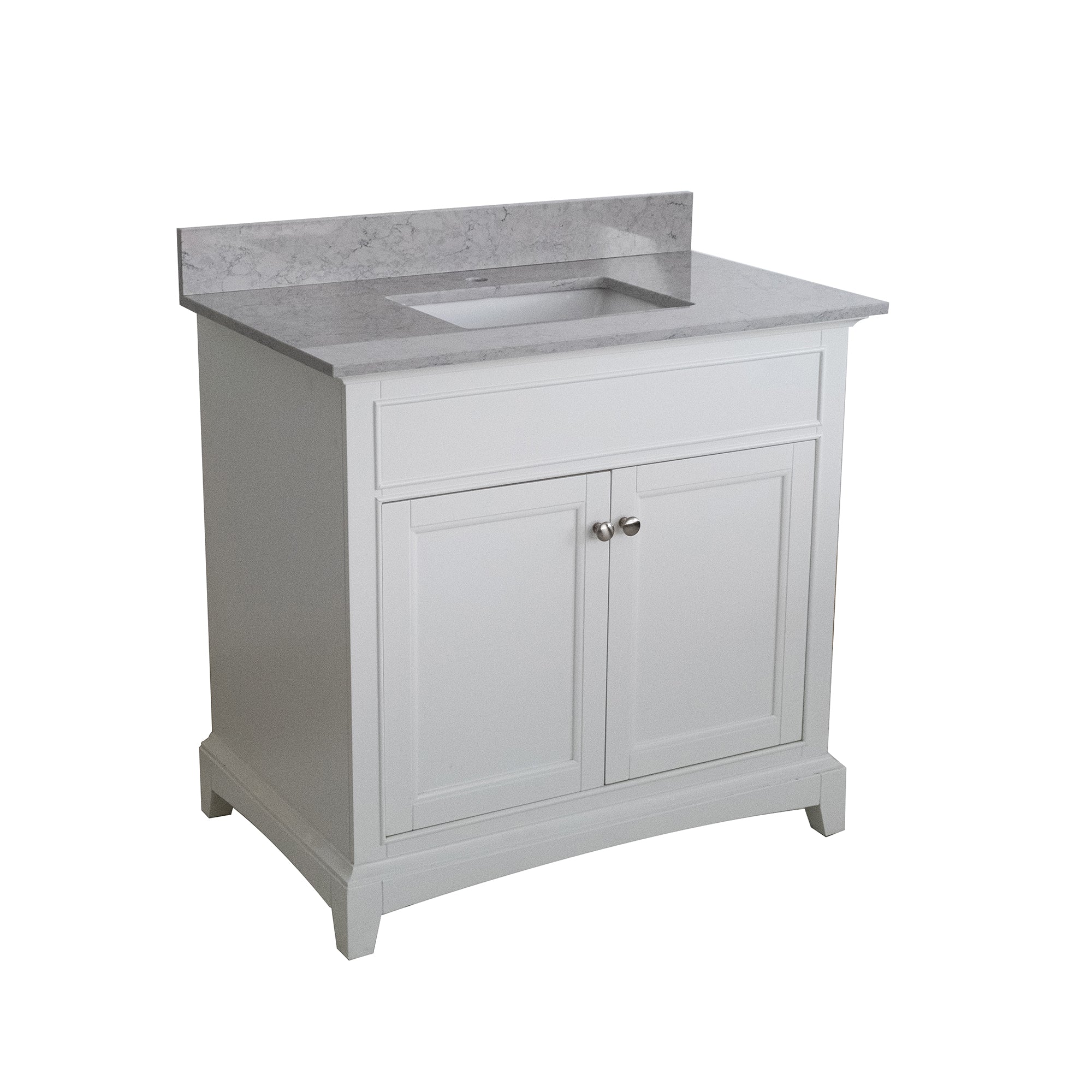 31 in./ 37 in./ 43 in. Calacatta Gray Engineered Stone Bathroom Vanity Top with Ceramic Sink