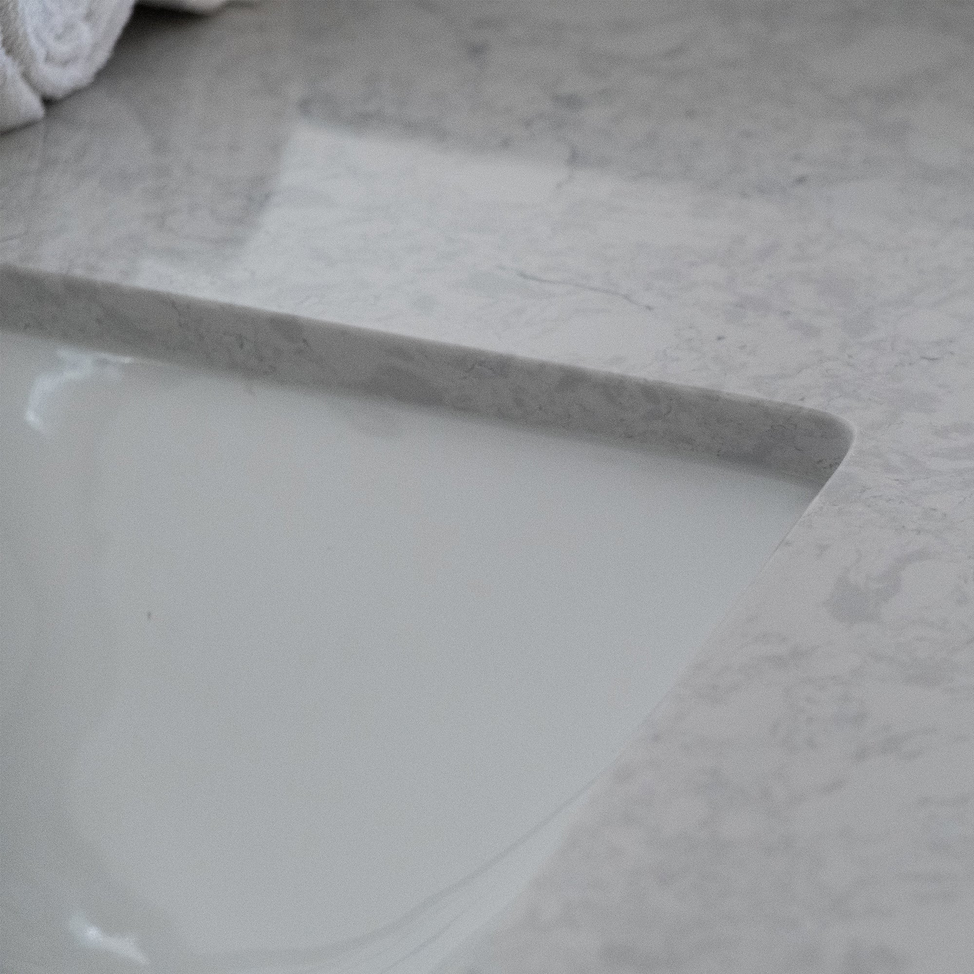 31 in./ 37 in./ 43 in. Calacatta Gray Engineered Stone Bathroom Vanity Top with Ceramic Sink