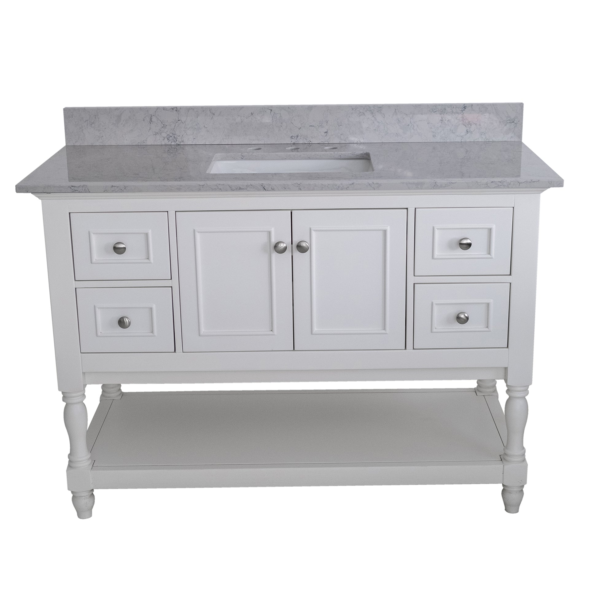 31 in./ 37 in./ 43 in. Calacatta Gray Engineered Stone Bathroom Vanity Top with Ceramic Sink