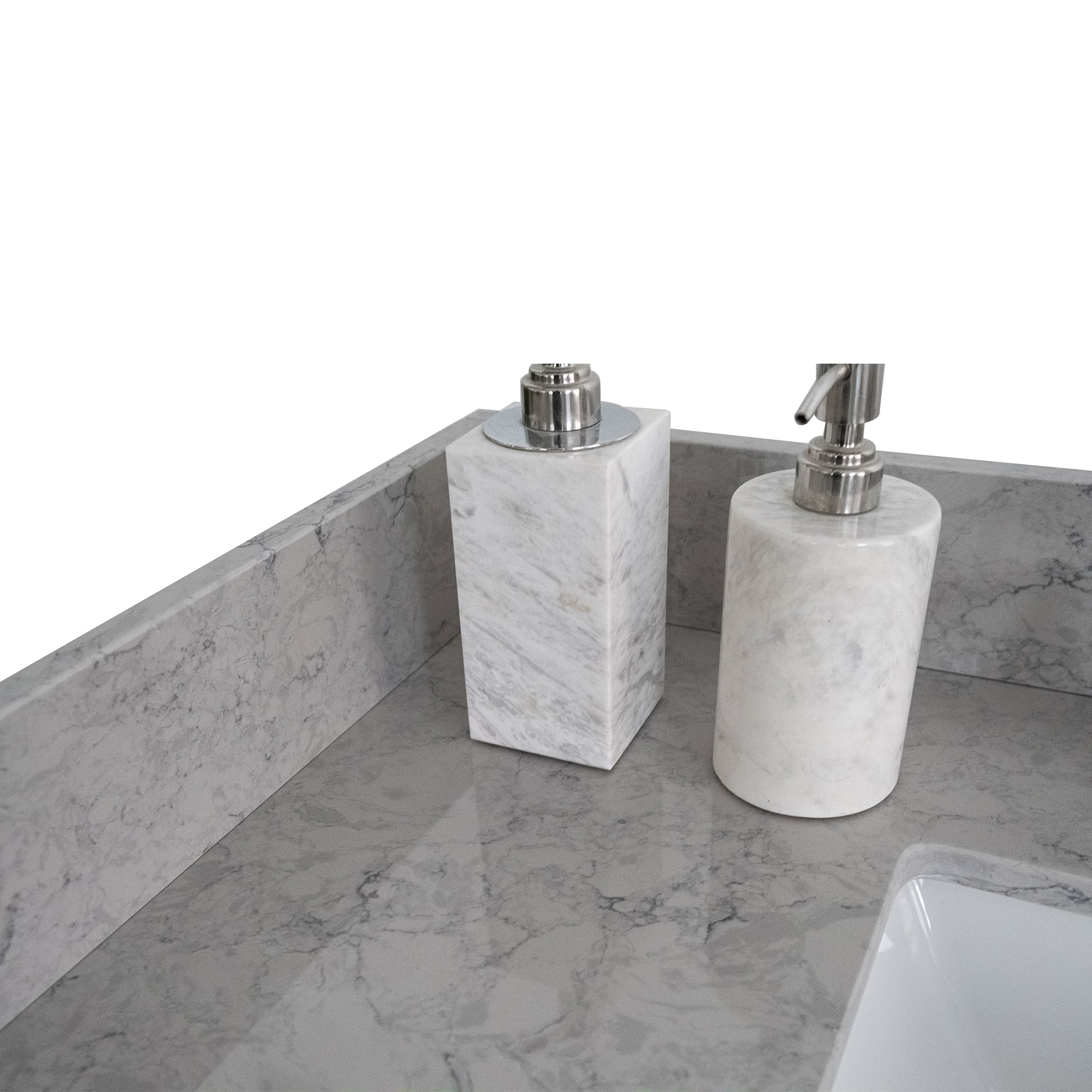 31 in./ 37 in./ 43 in. Calacatta Gray Engineered Stone Bathroom Vanity Top with Ceramic Sink