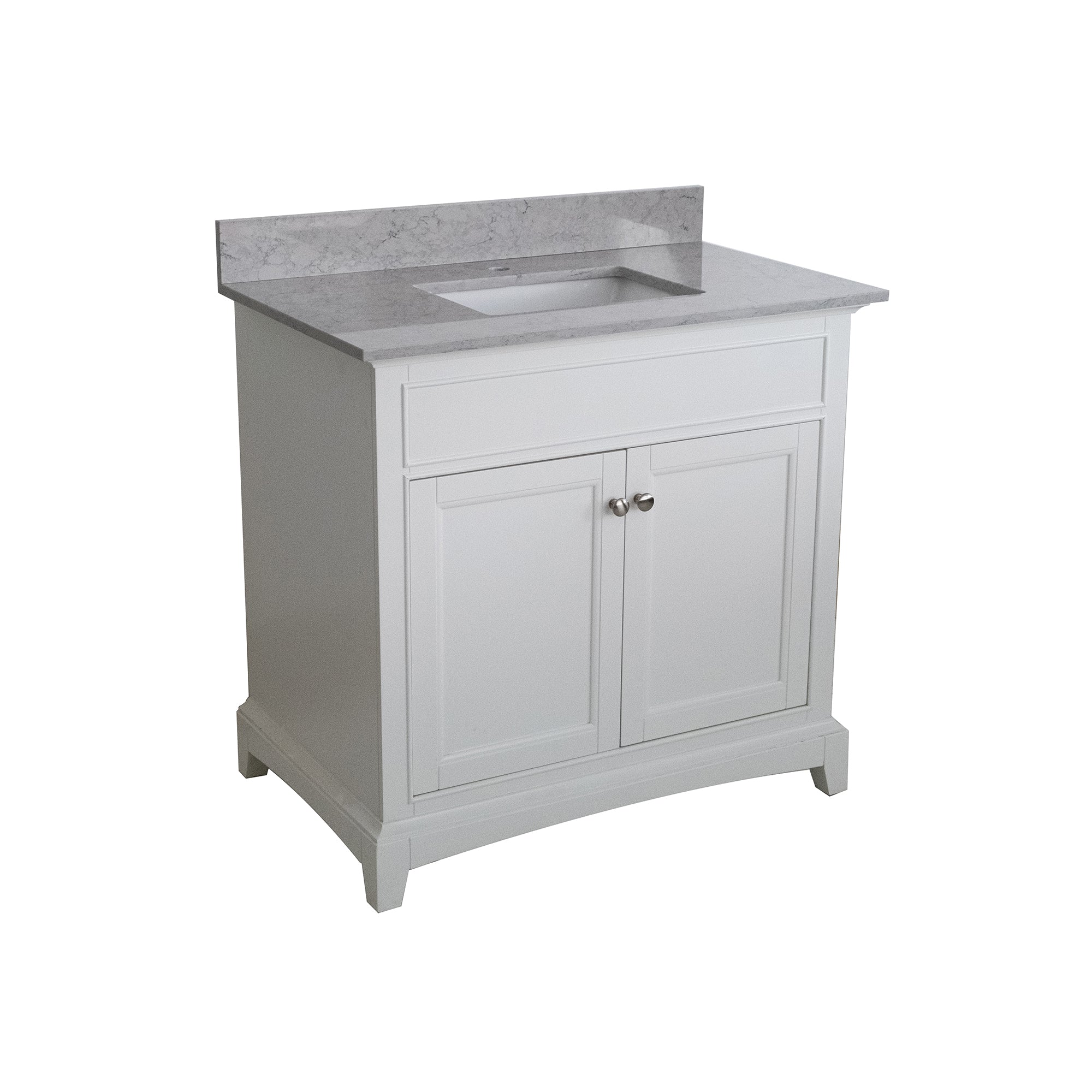 31 in./ 37 in./ 43 in. Calacatta Gray Engineered Stone Bathroom Vanity Top with Ceramic Sink