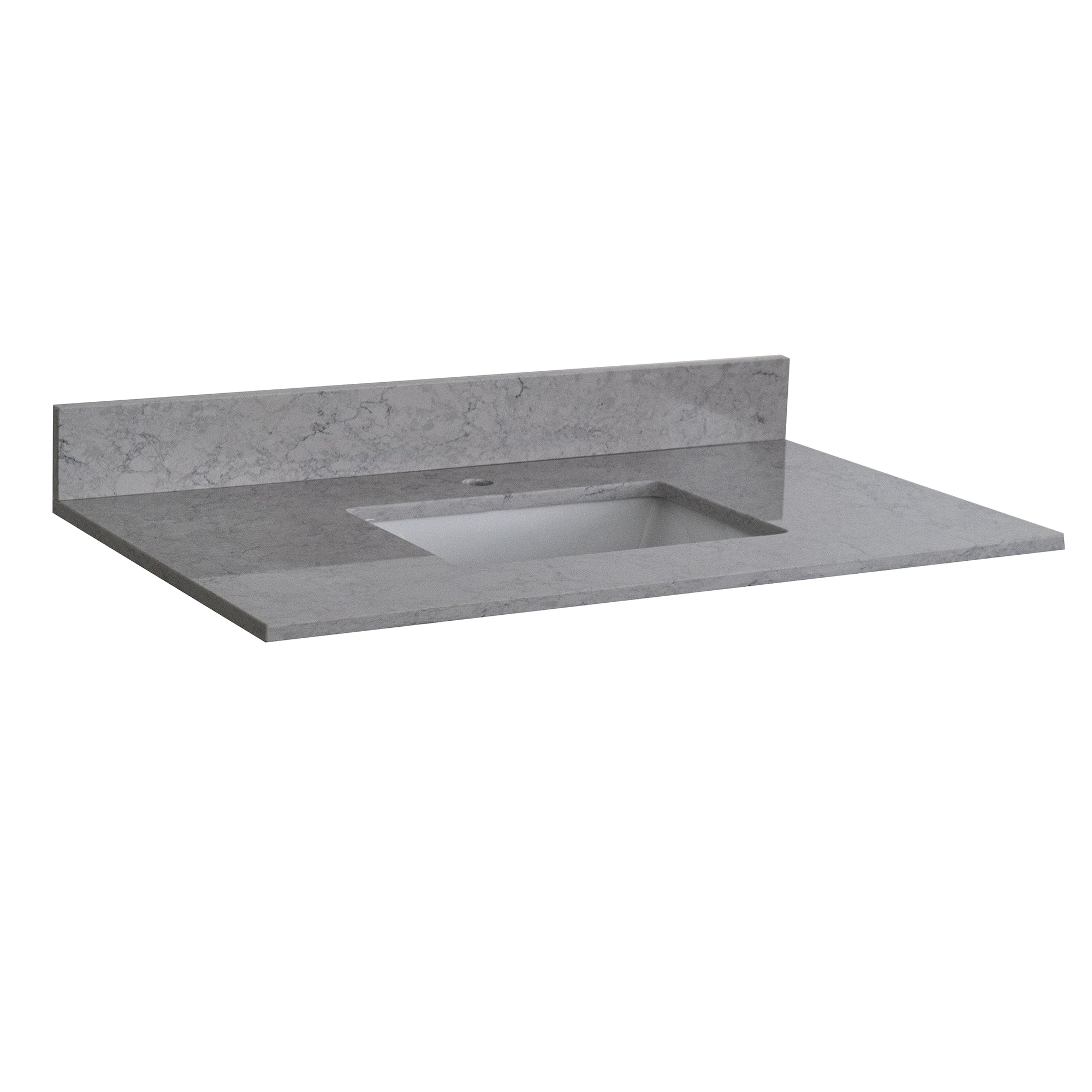 31 in./ 37 in./ 43 in. Calacatta Gray Engineered Stone Bathroom Vanity Top with Ceramic Sink