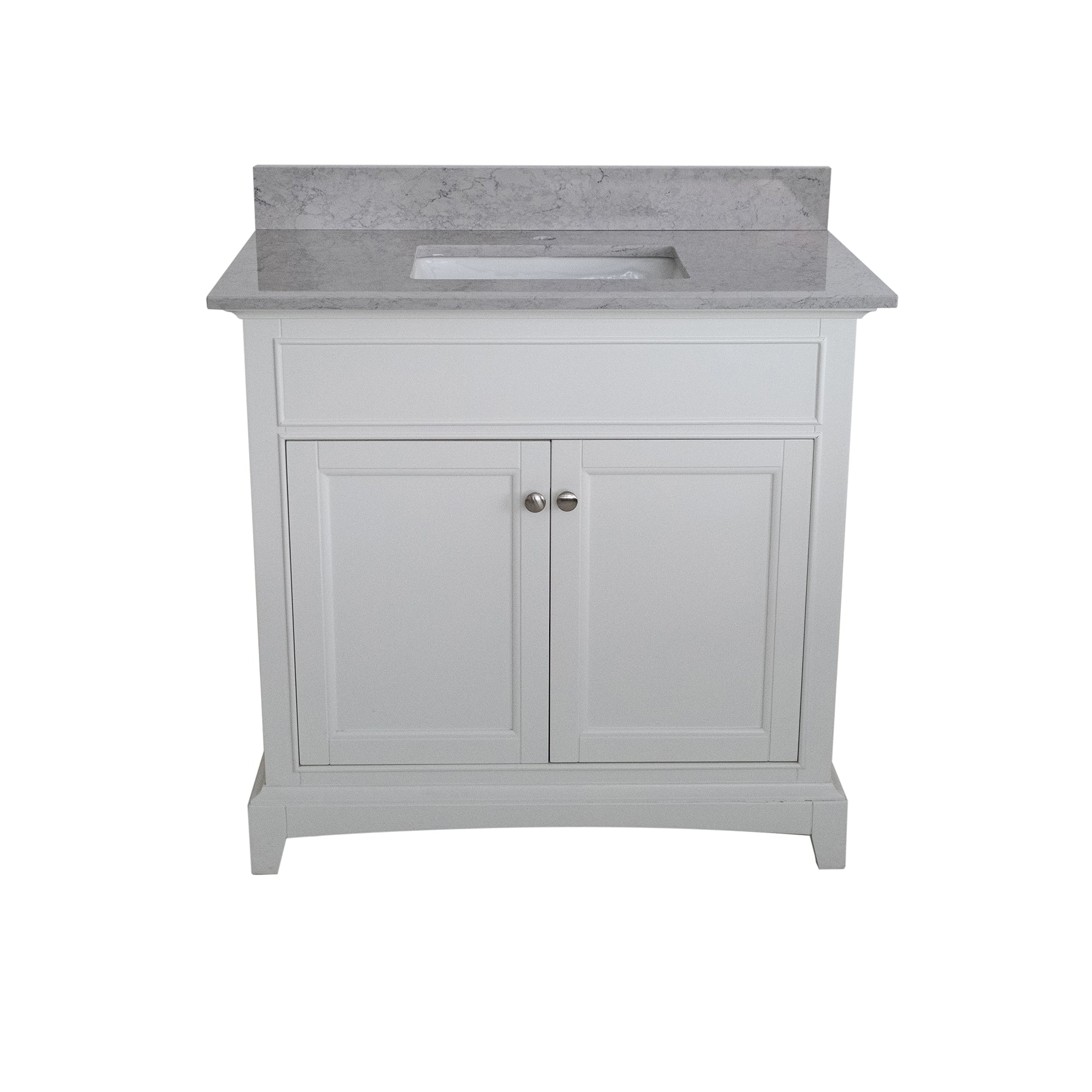 31 in./ 37 in./ 43 in. Calacatta Gray Engineered Stone Bathroom Vanity Top with Ceramic Sink