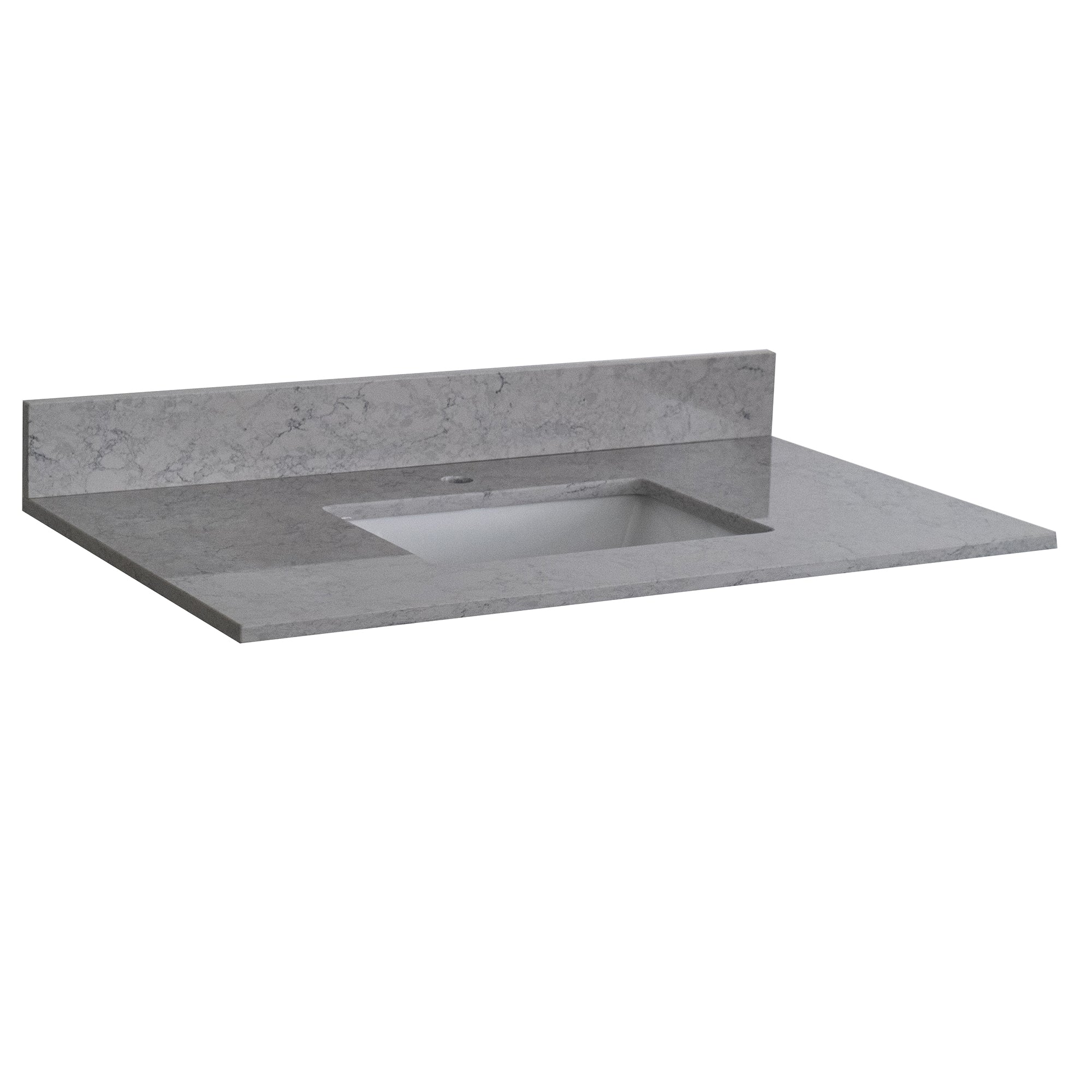 31 in./ 37 in./ 43 in. Calacatta Gray Engineered Stone Bathroom Vanity Top with Ceramic Sink