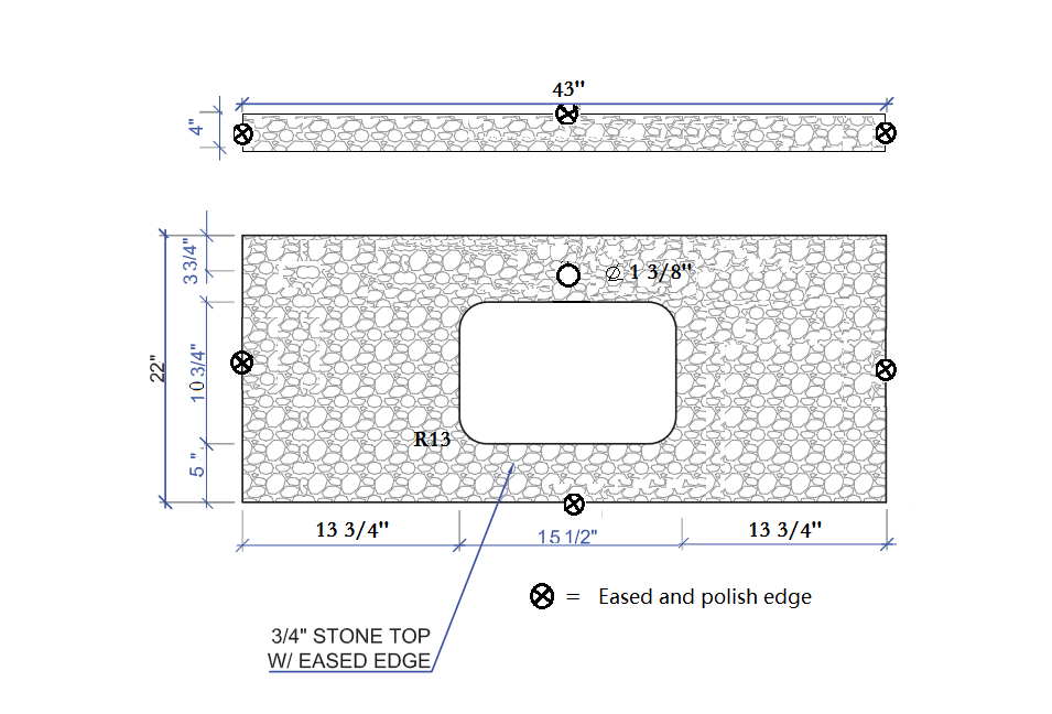31 in./ 37 in./ 43 in. Calacatta Gray Engineered Stone Bathroom Vanity Top with Ceramic Sink