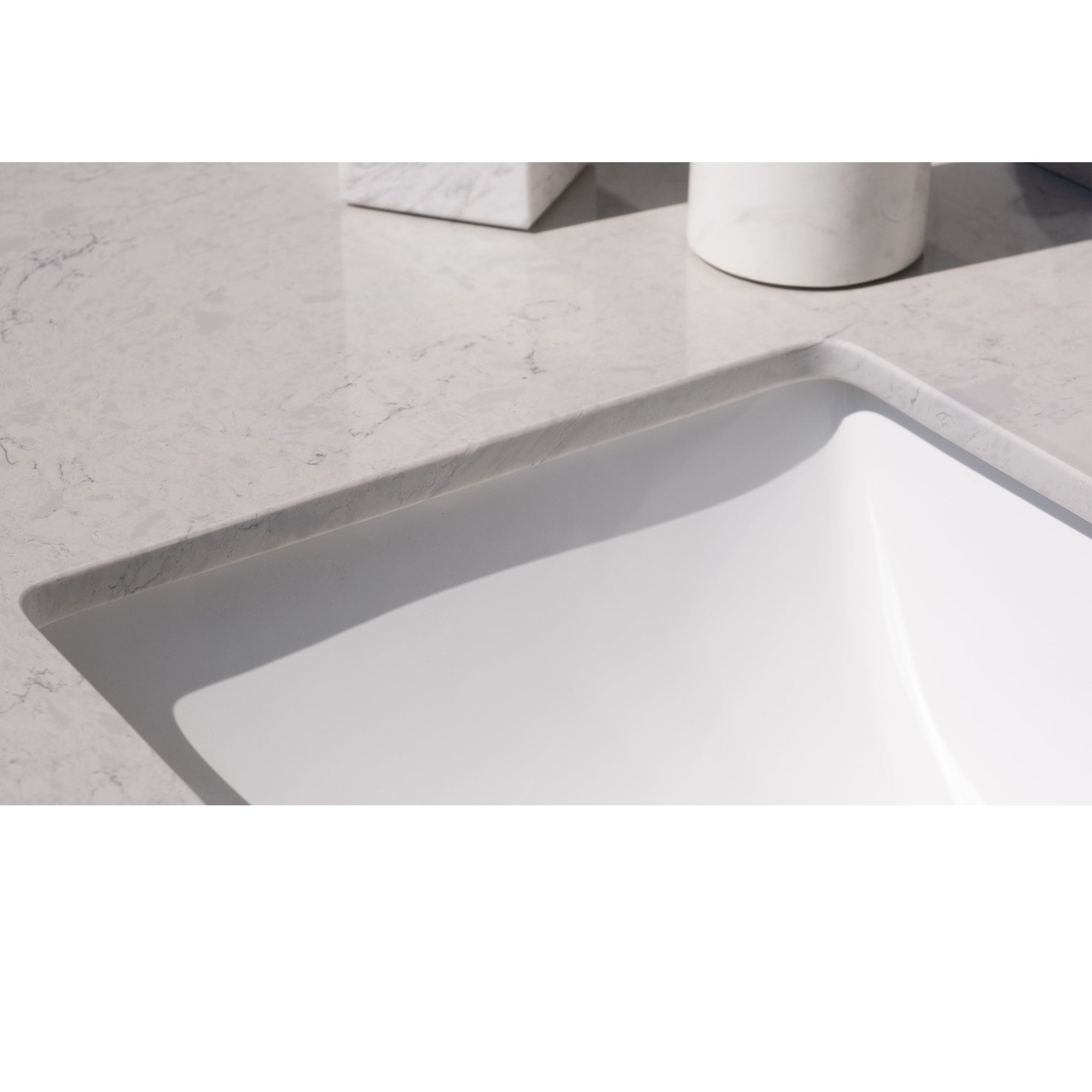 31 in./ 37 in./ 43 in. Calacatta Gray Engineered Stone Bathroom Vanity Top with Ceramic Sink