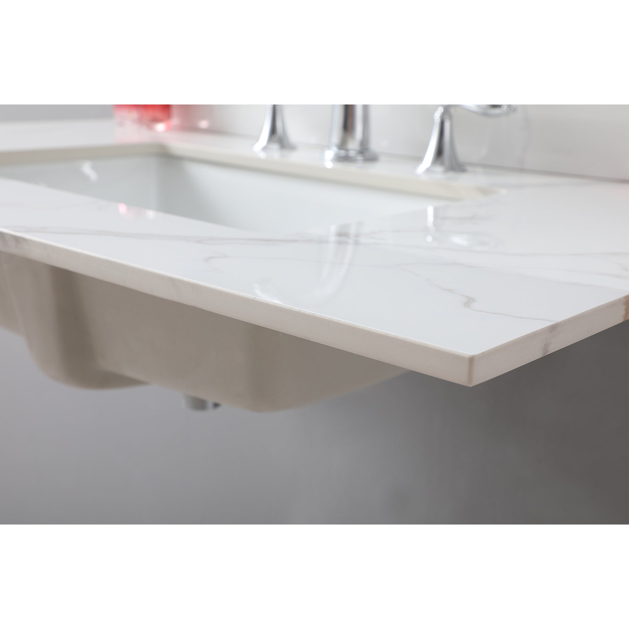 31 in./ 37 in./ 43 in. Carrara Gold Engineered Stone Bathroom Vanity Top with Ceramic Sink