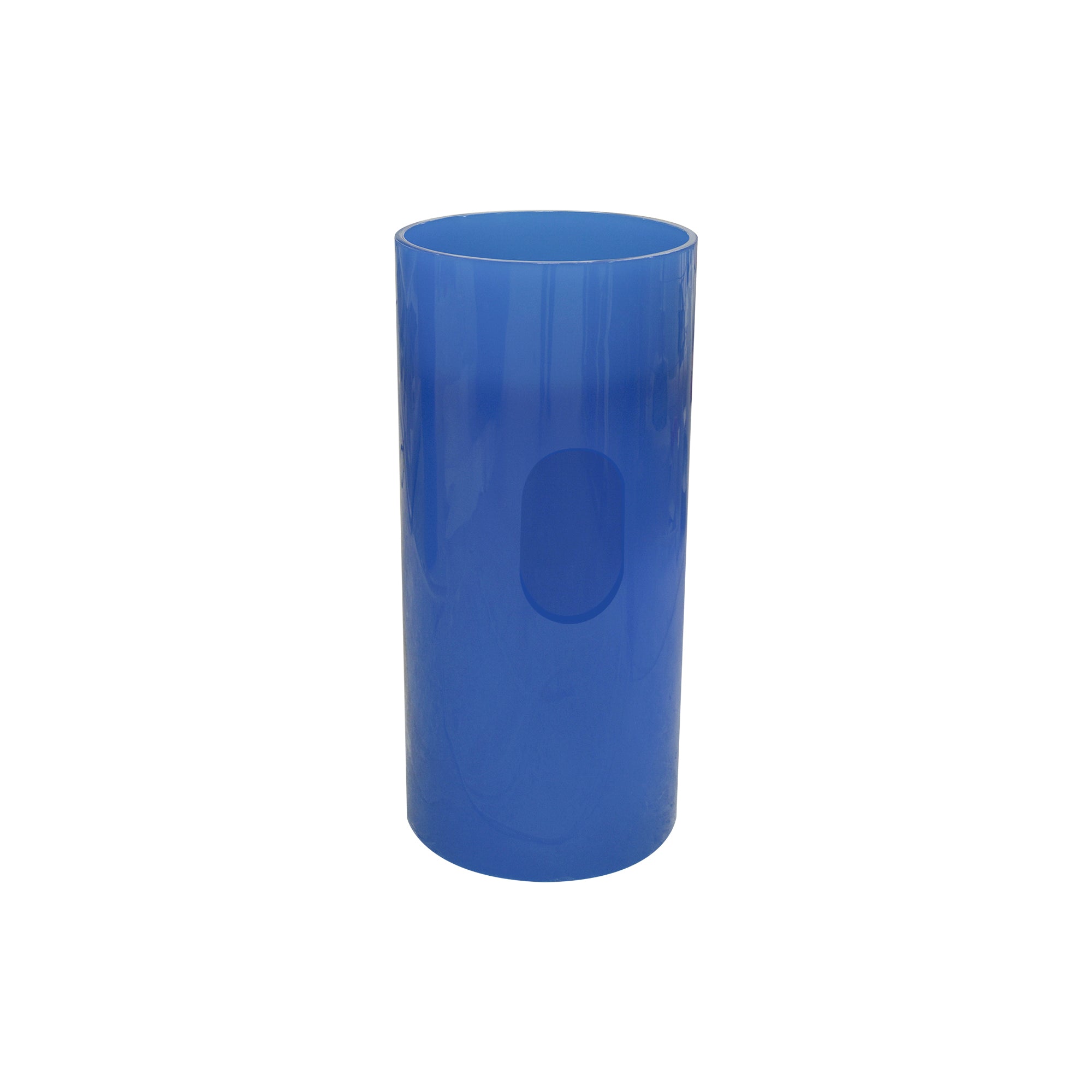 Round Transparent Floor Standing Bathroom Sink in Blue