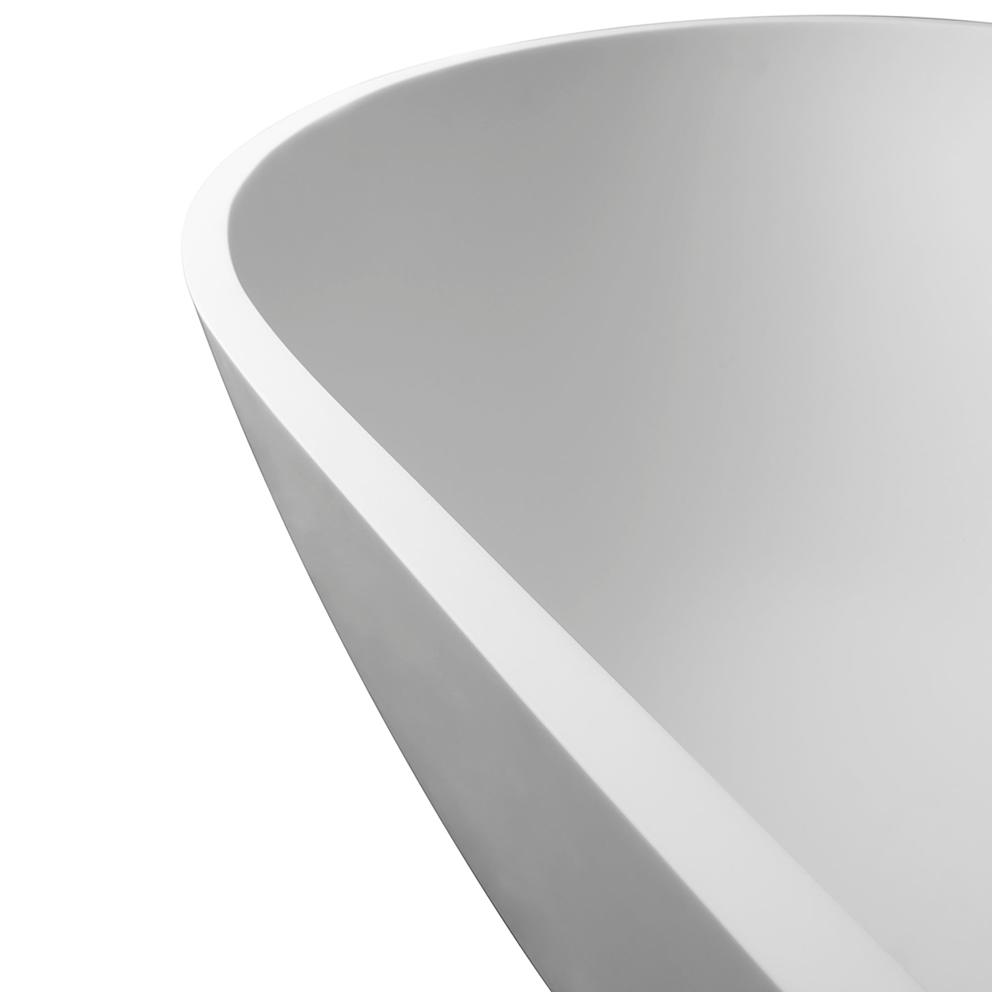 59 in. Solid Surface Double Slipper Freestanding Flat-bottom Soaking Bathtub in Matte White