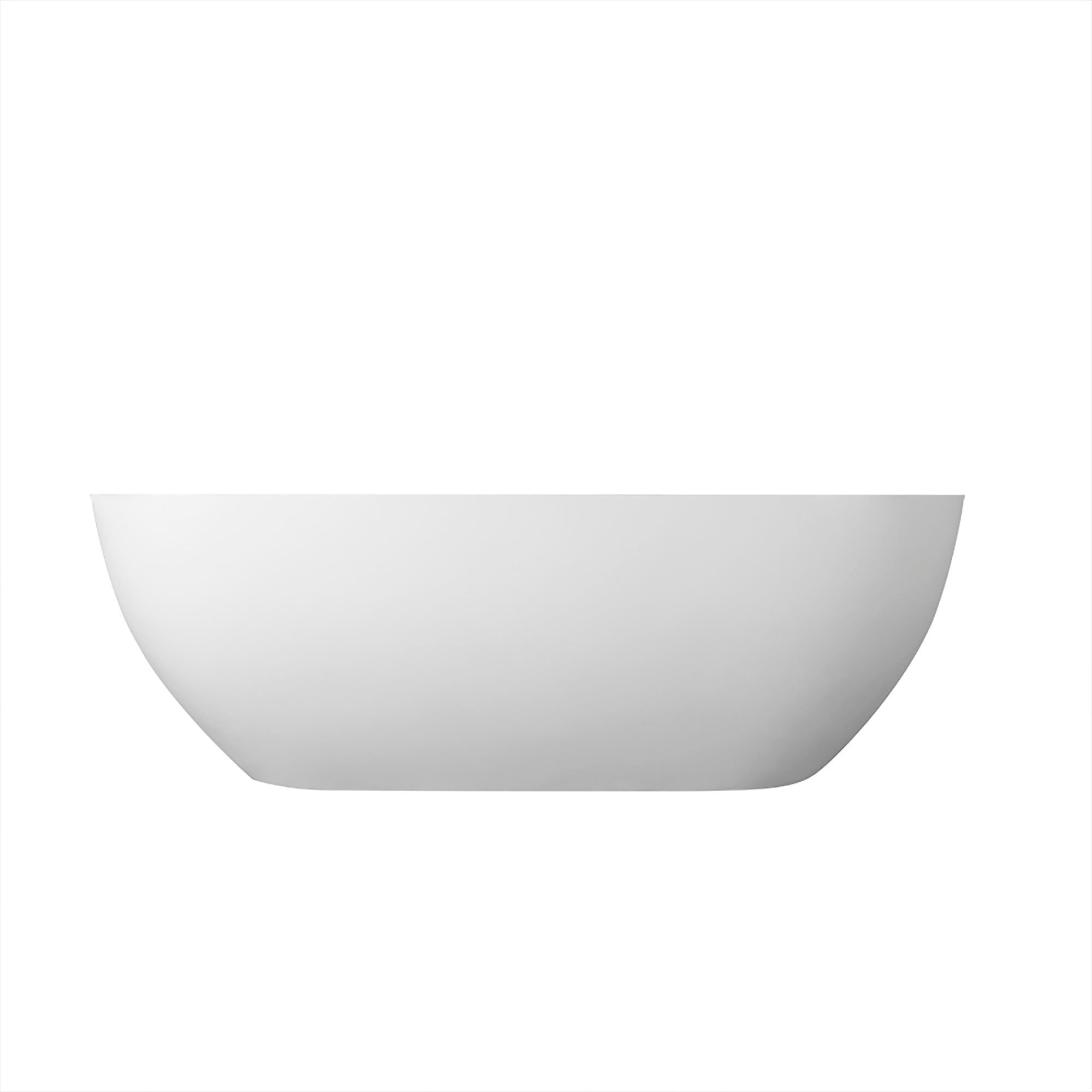 59 in. Solid Surface Double Slipper Freestanding Flat-bottom Soaking Bathtub in Matte White