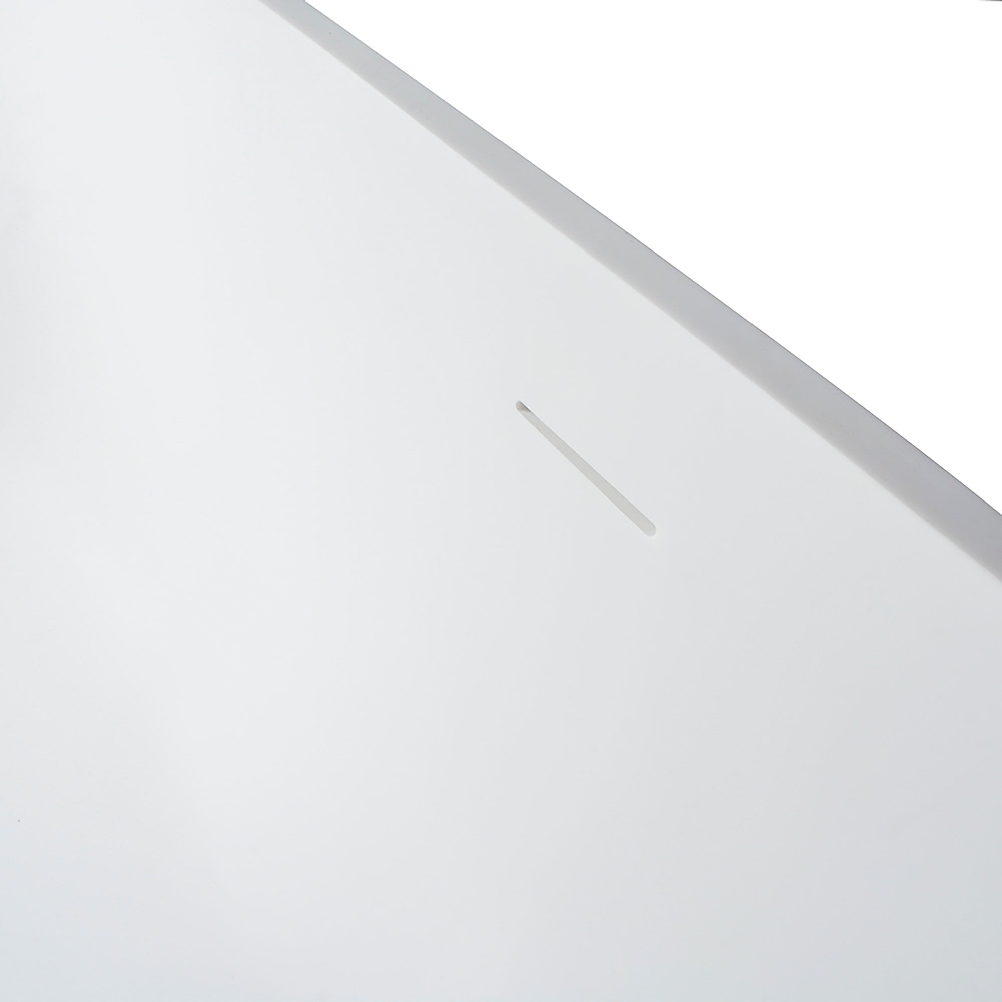 59 in. Solid Surface Double Slipper Freestanding Flat-bottom Soaking Bathtub in Matte White