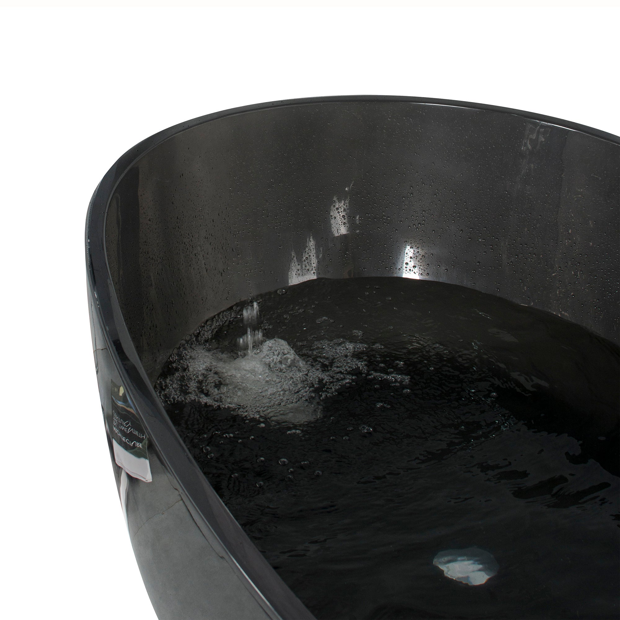 59 in. Solid Surface Double Slipper Freestanding Flat-bottom Soaking Bathtub in Matte White