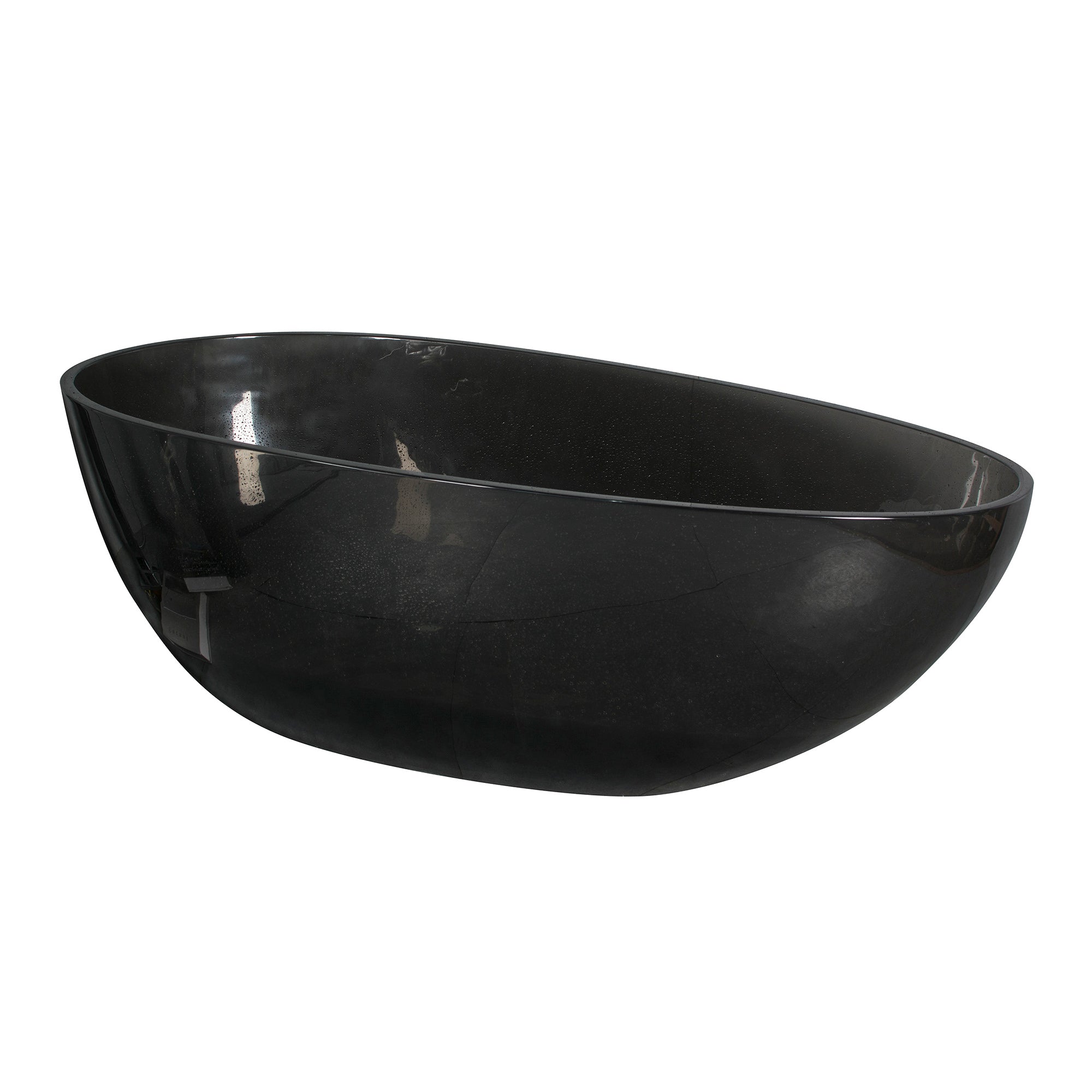 59 in. Solid Surface Double Slipper Freestanding Flat-bottom Soaking Bathtub in Matte White