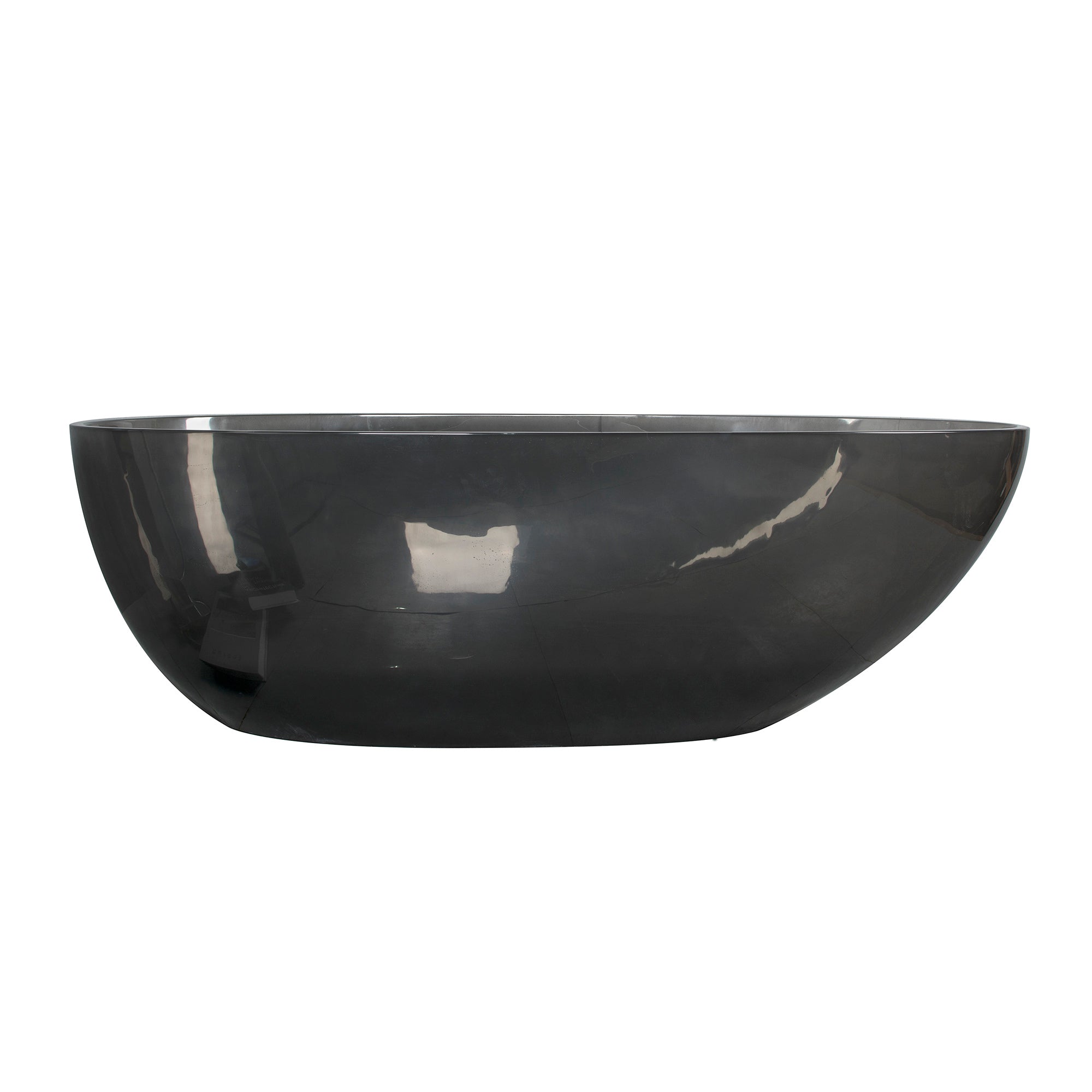59 in. Solid Surface Double Slipper Freestanding Flat-bottom Soaking Bathtub in Matte White