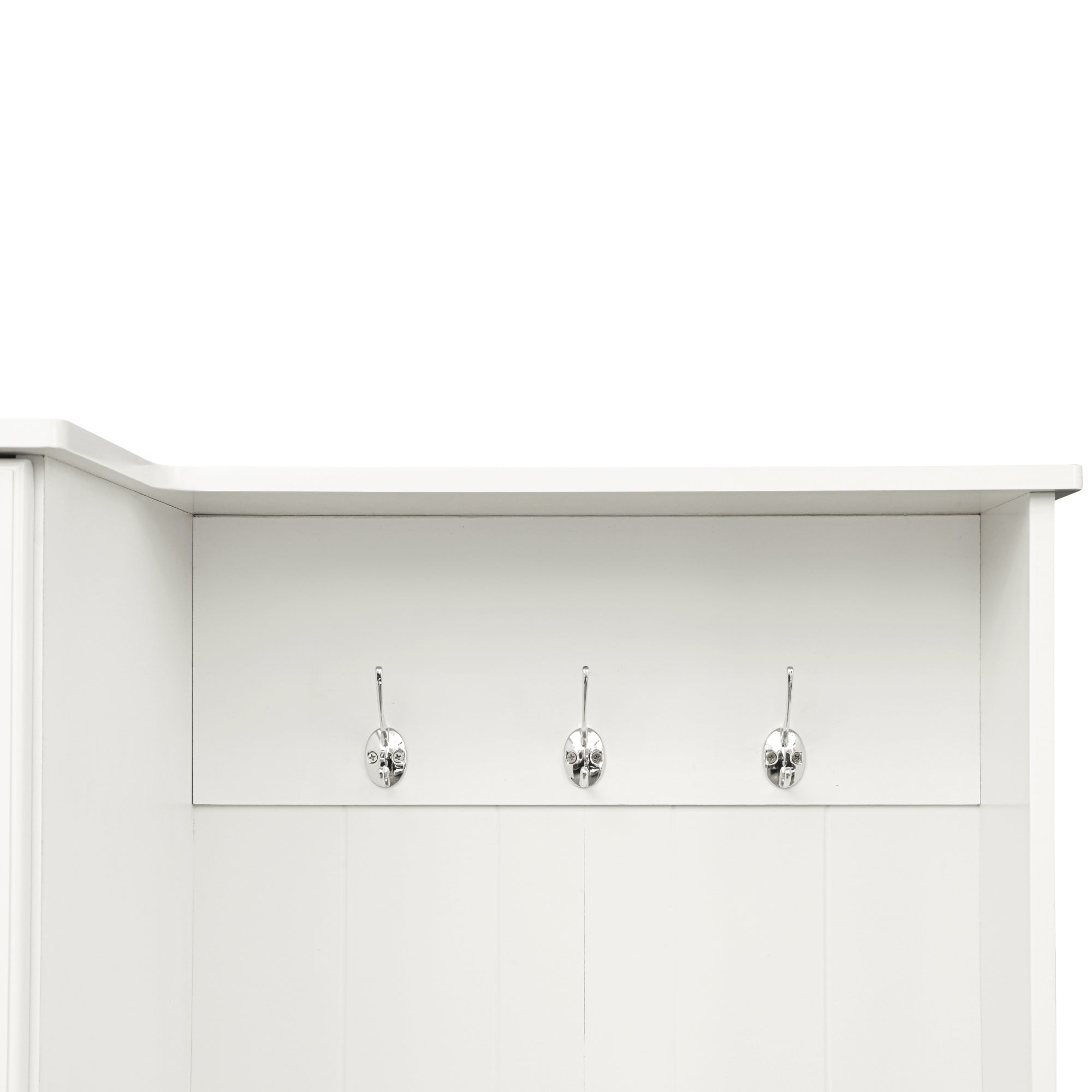 35 Inch MDF Multifunctional Hall Tree with Adjustable Shelves and Hanging Hooks