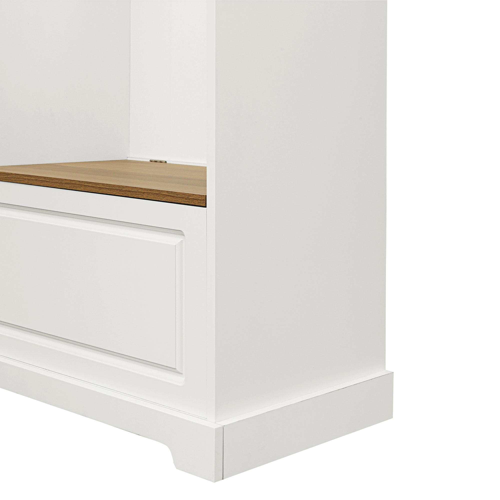 35 Inch MDF Multifunctional Hall Tree with Adjustable Shelves and Hanging Hooks