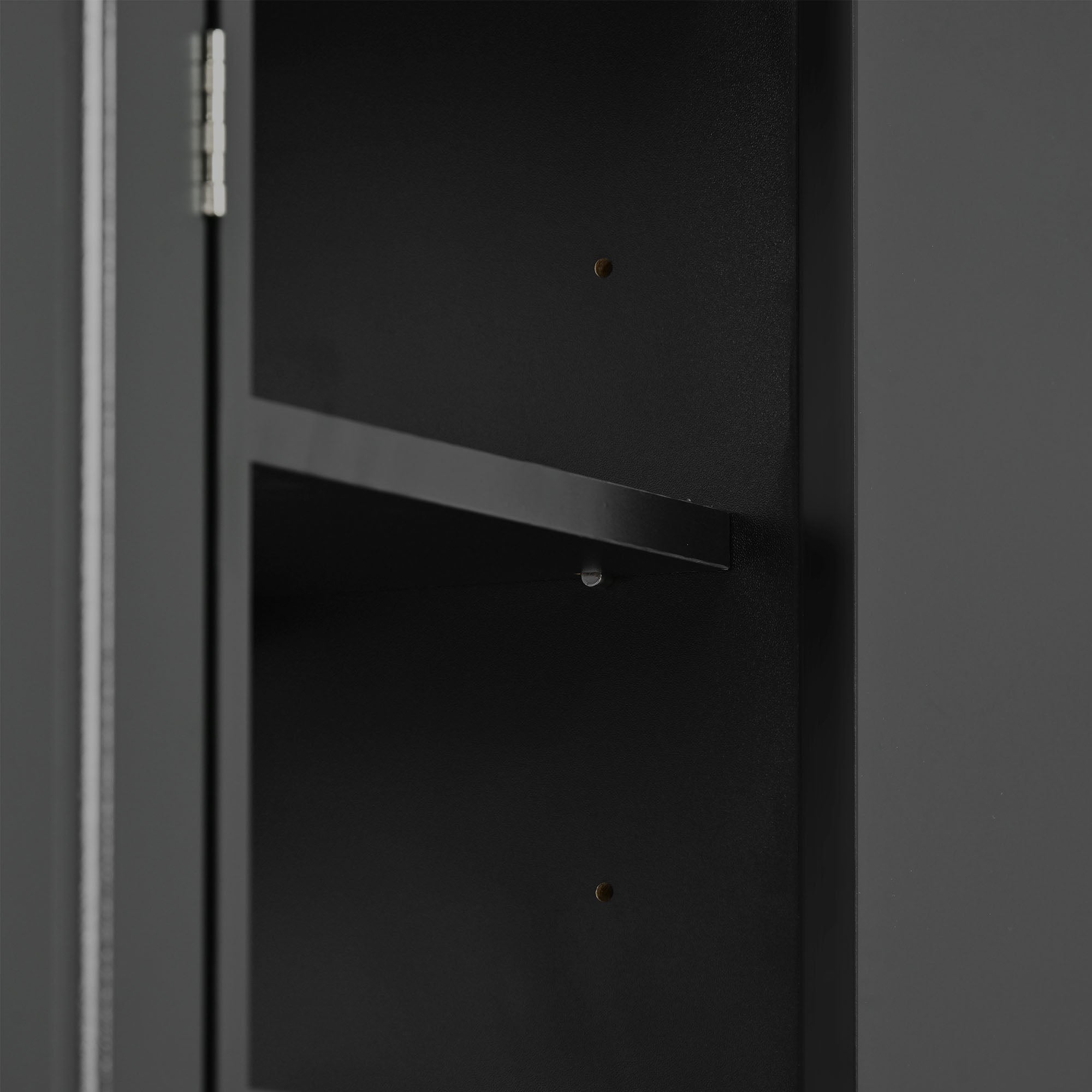47 Inch Particle Board Modern Shoe Cabinet with Adjustable Shelves and Doors