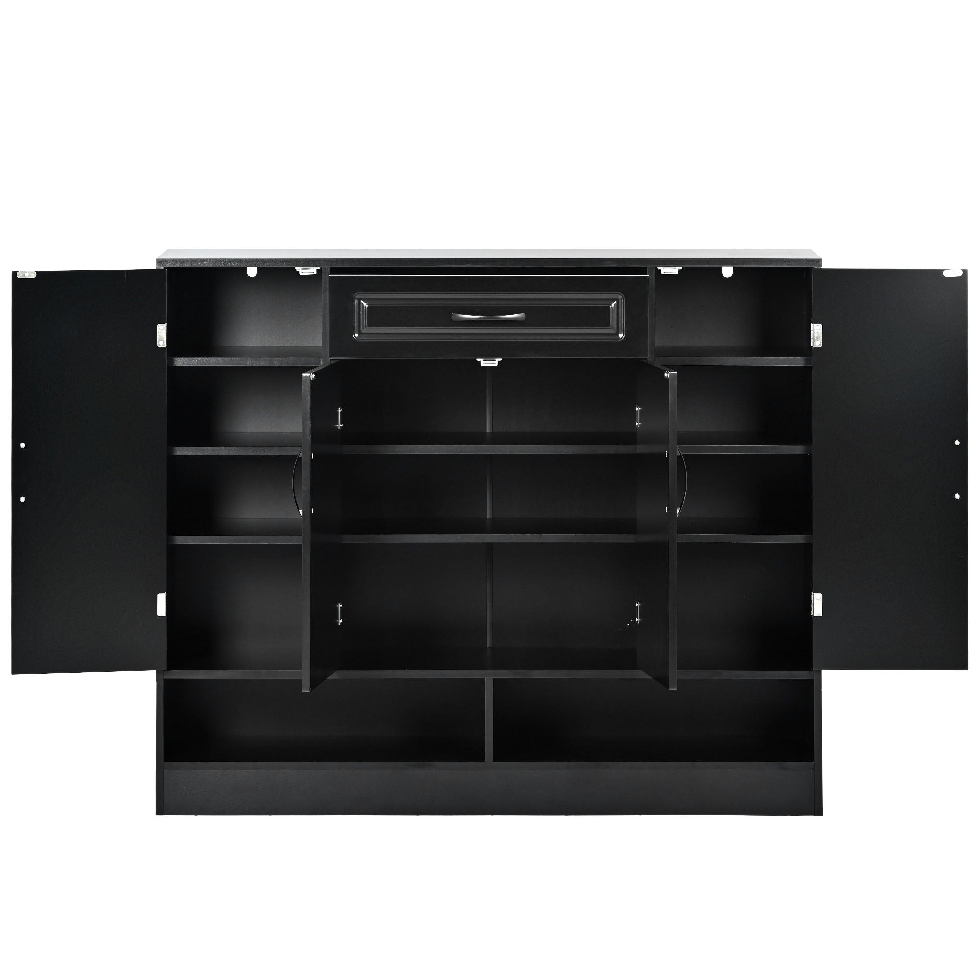 47 Inch Particle Board Modern Shoe Cabinet with Adjustable Shelves and Doors