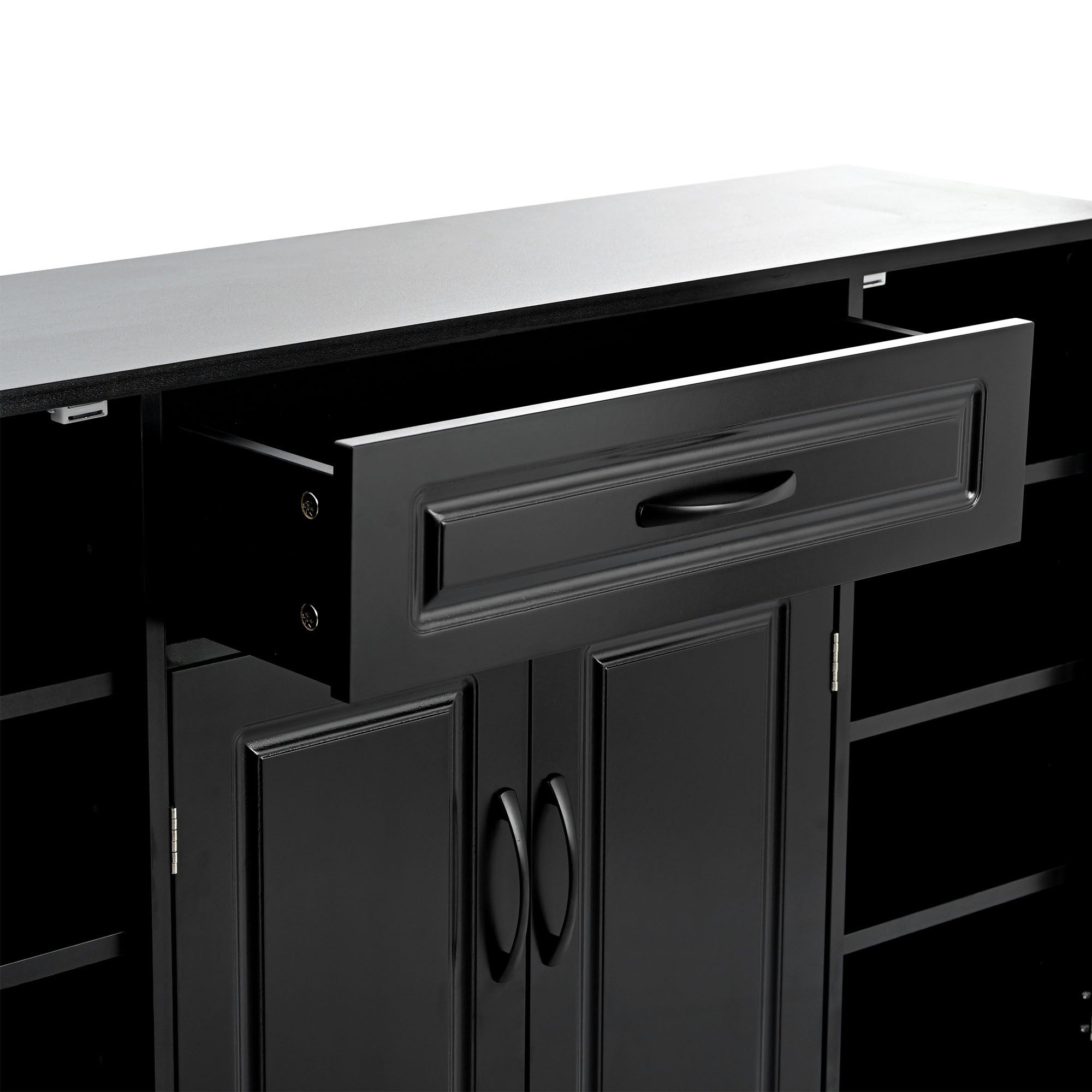 47 Inch Particle Board Modern Shoe Cabinet with Adjustable Shelves and Doors