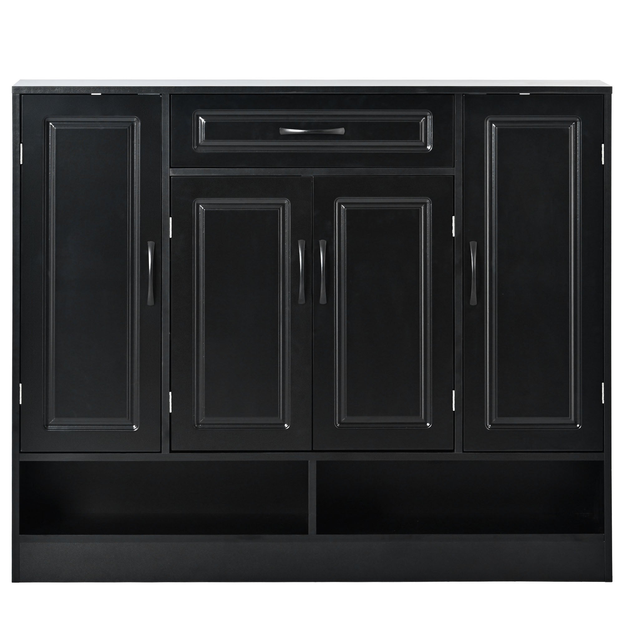 47 Inch Particle Board Modern Shoe Cabinet with Adjustable Shelves and Doors