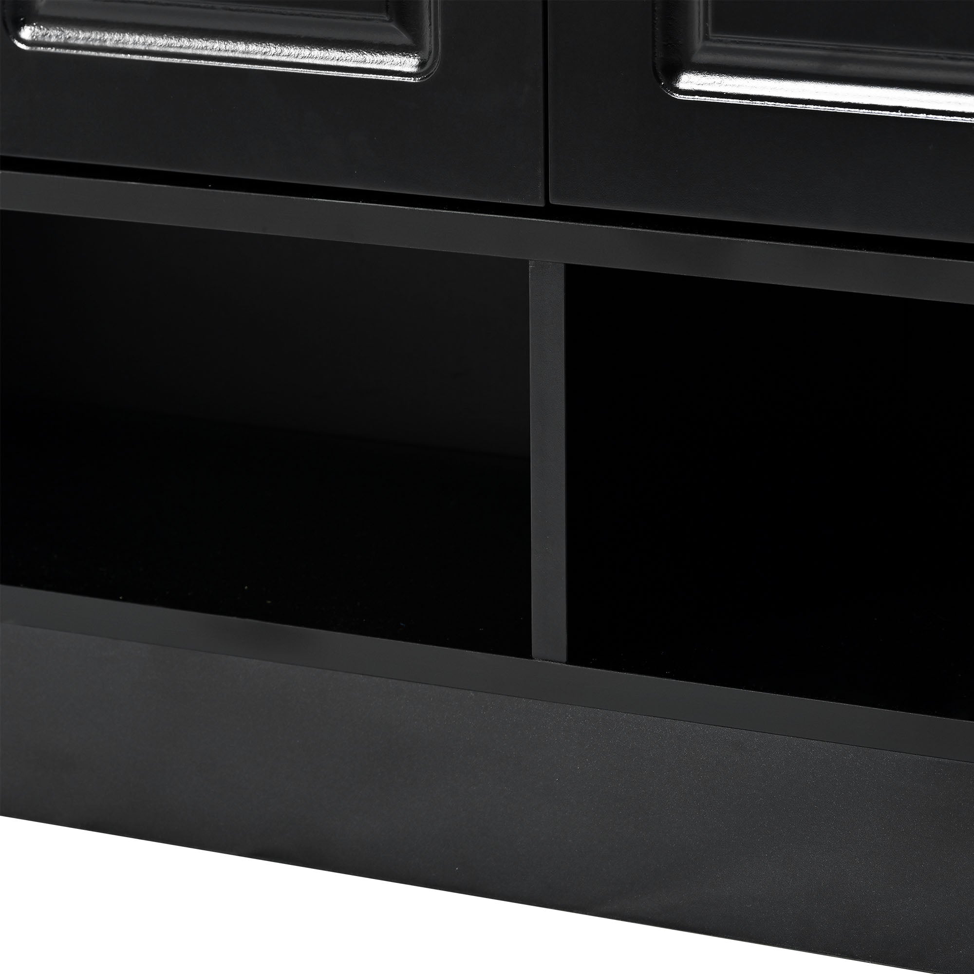47 Inch Particle Board Modern Shoe Cabinet with Adjustable Shelves and Doors