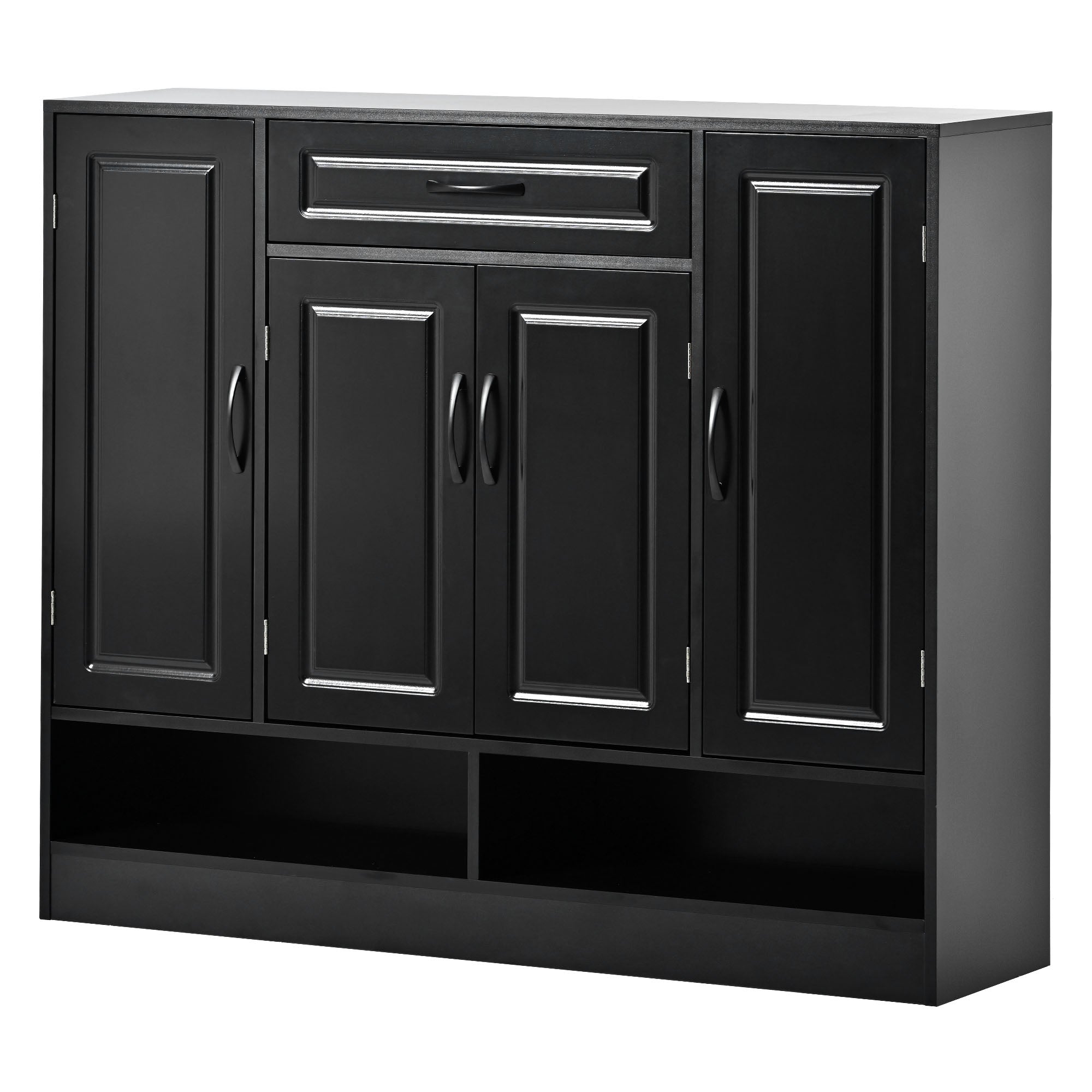 47 Inch Particle Board Modern Shoe Cabinet with Adjustable Shelves and Doors