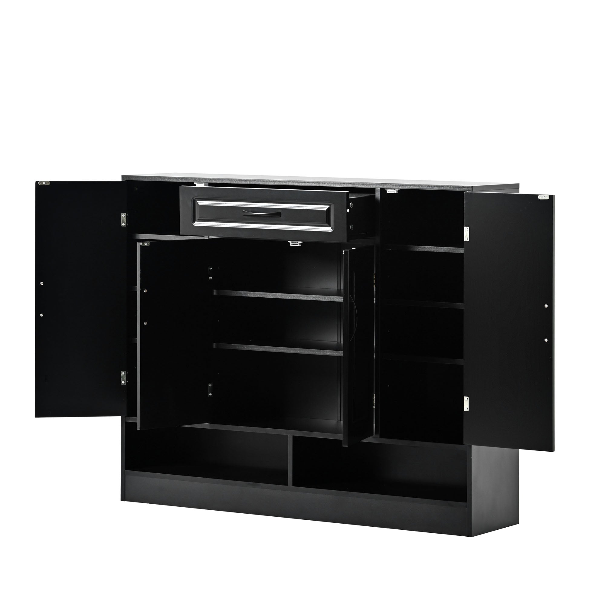 47 Inch Particle Board Modern Shoe Cabinet with Adjustable Shelves and Doors