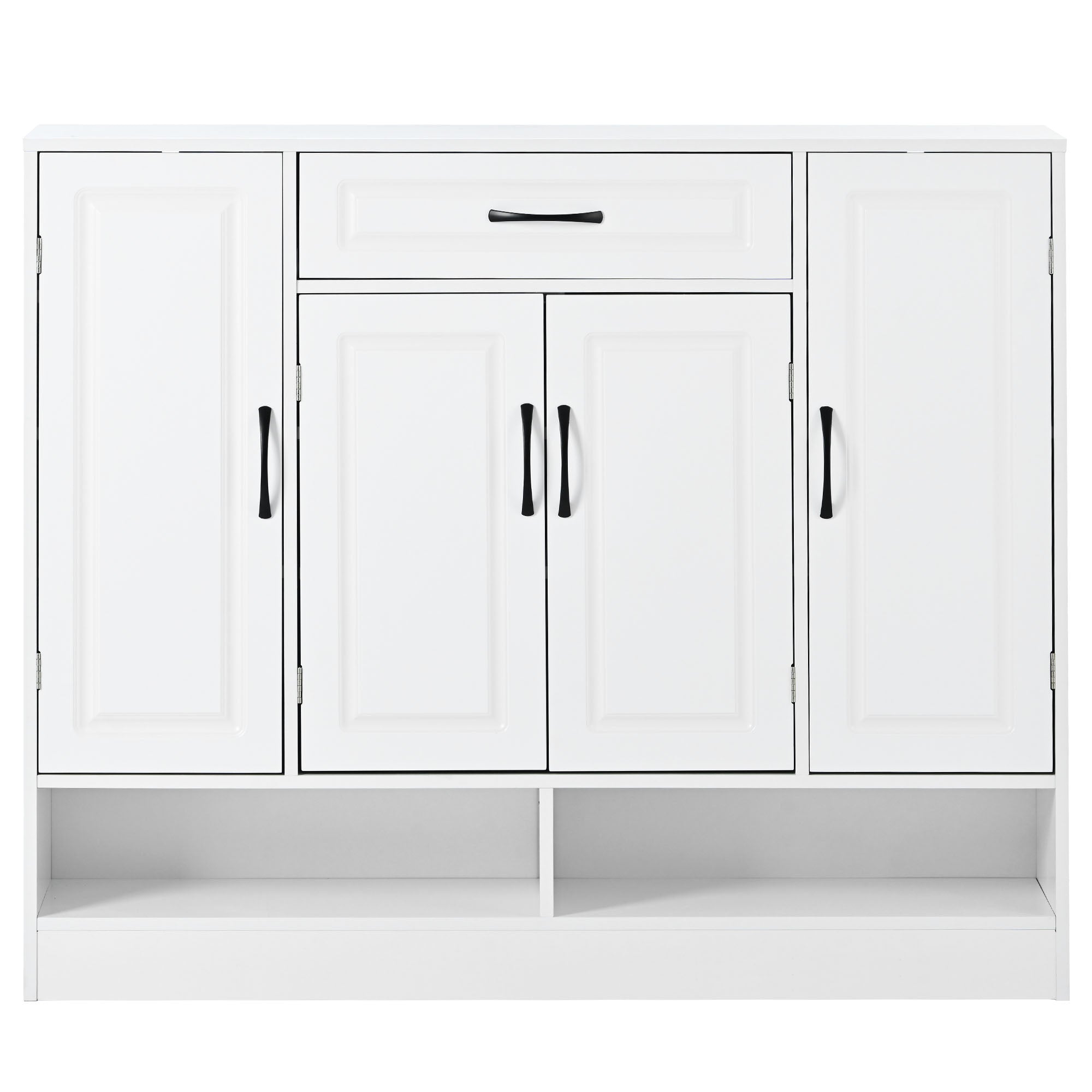 47 Inch Particle Board Modern Shoe Cabinet with Adjustable Shelves and Doors