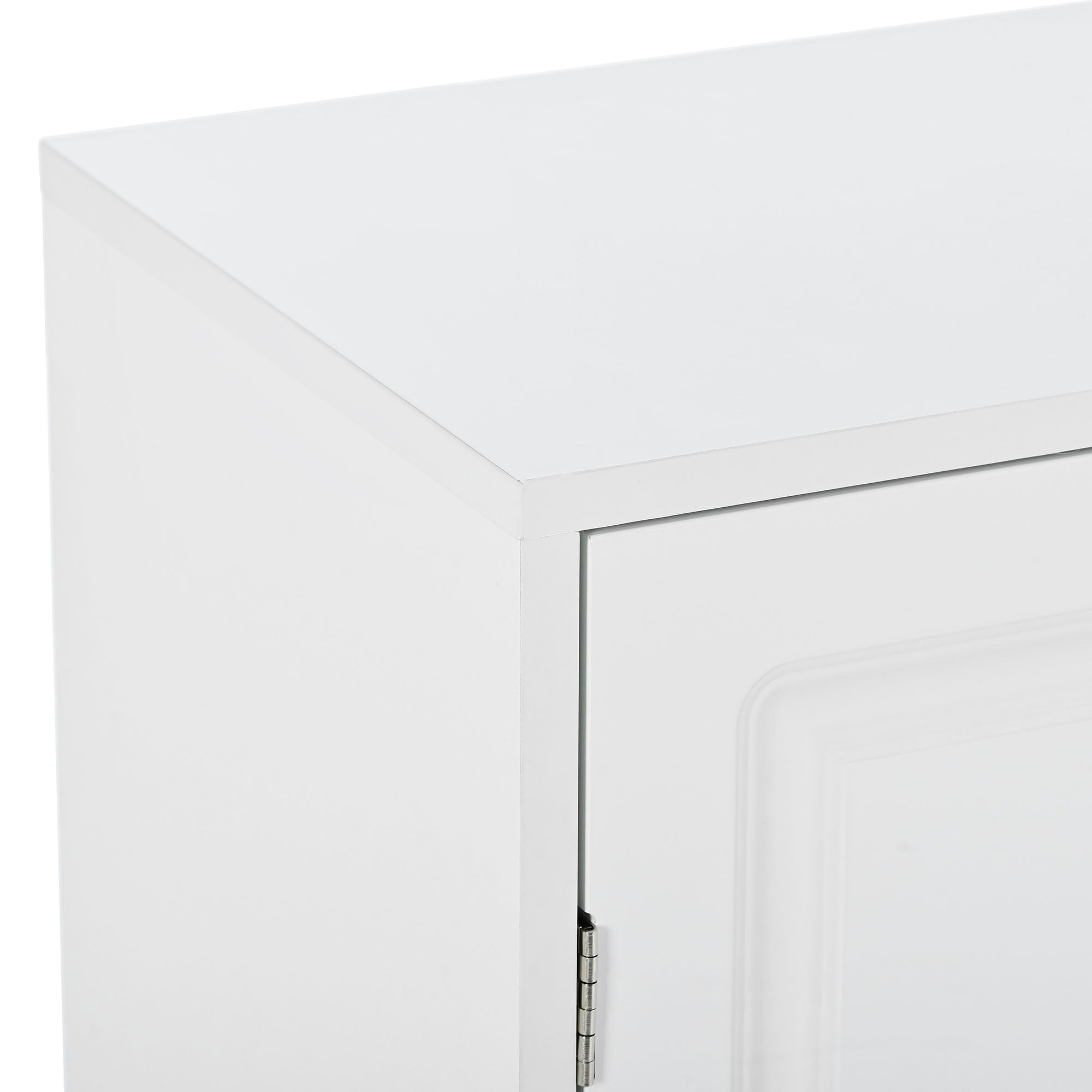 47 Inch Particle Board Modern Shoe Cabinet with Adjustable Shelves and Doors