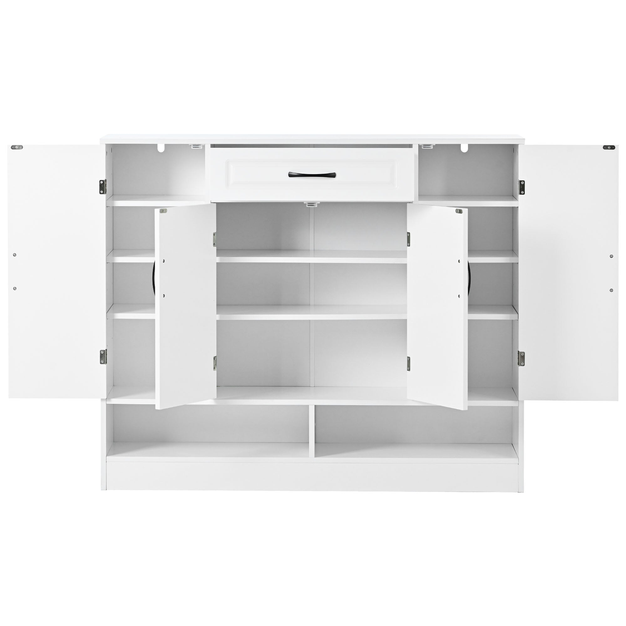 47 Inch Particle Board Modern Shoe Cabinet with Adjustable Shelves and Doors