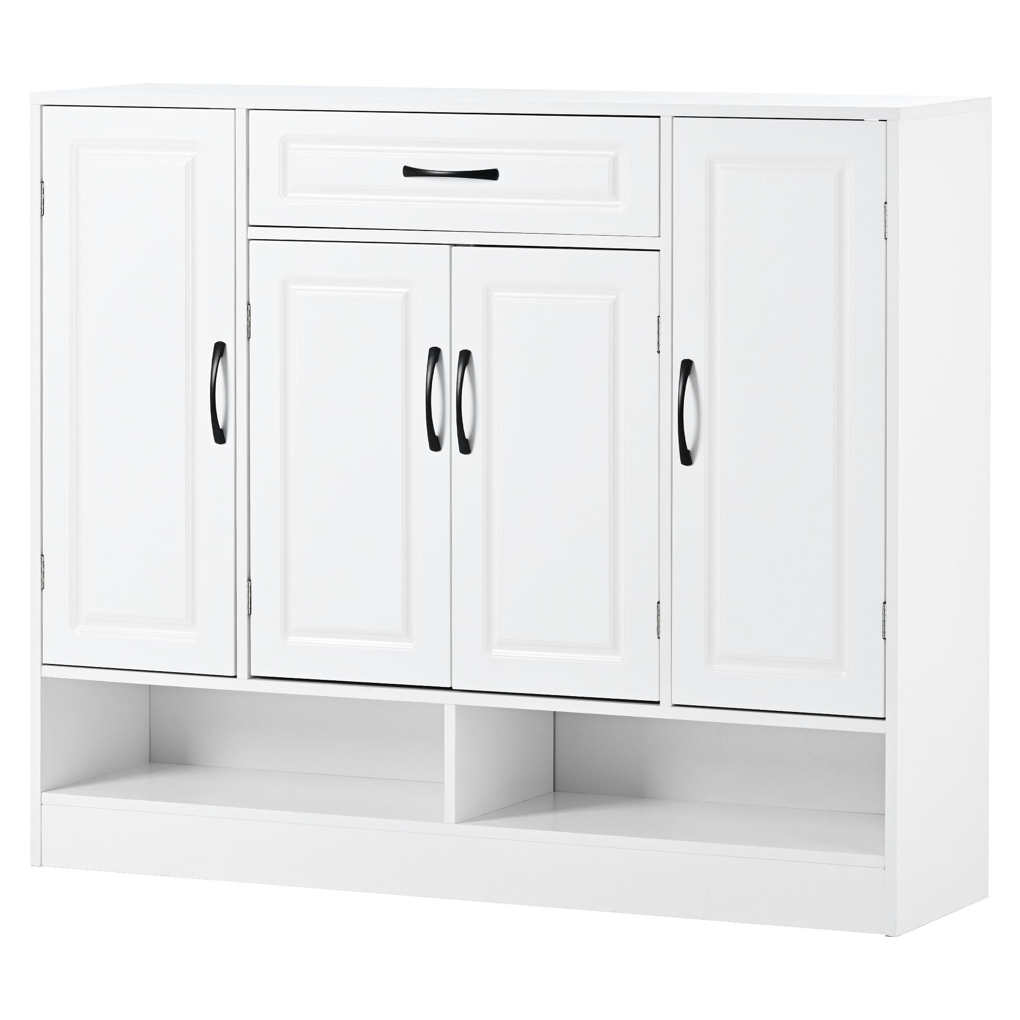 47 Inch Particle Board Modern Shoe Cabinet with Adjustable Shelves and Doors