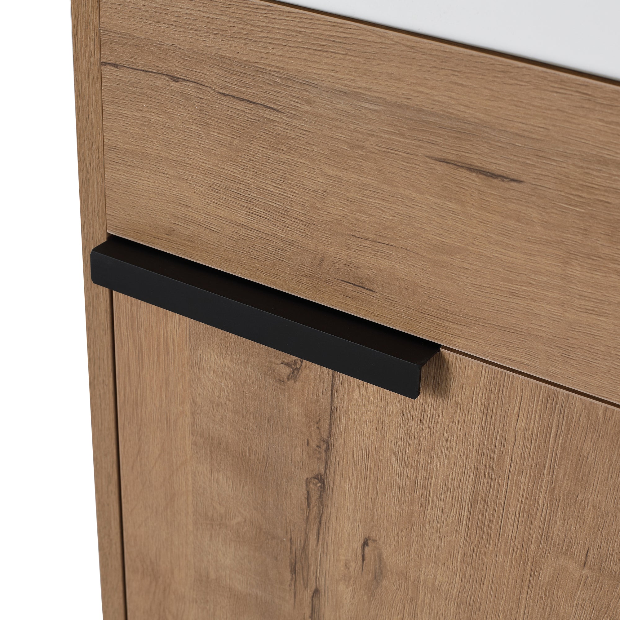 18 inch Plywood Freestanding Bathroom Vanity Set with Adjustable Shelf and Integrated Ceramic Sink