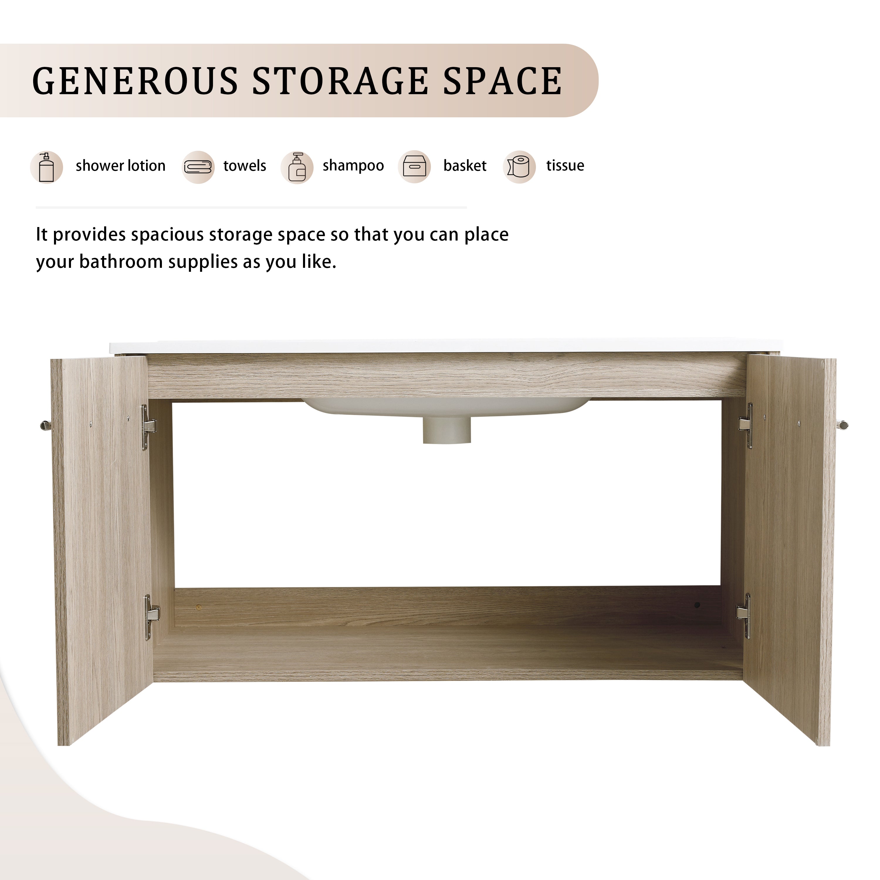 24 Inch Wall Mounted Bathroom Vanity(KD-Packing)-BVC04724WEO