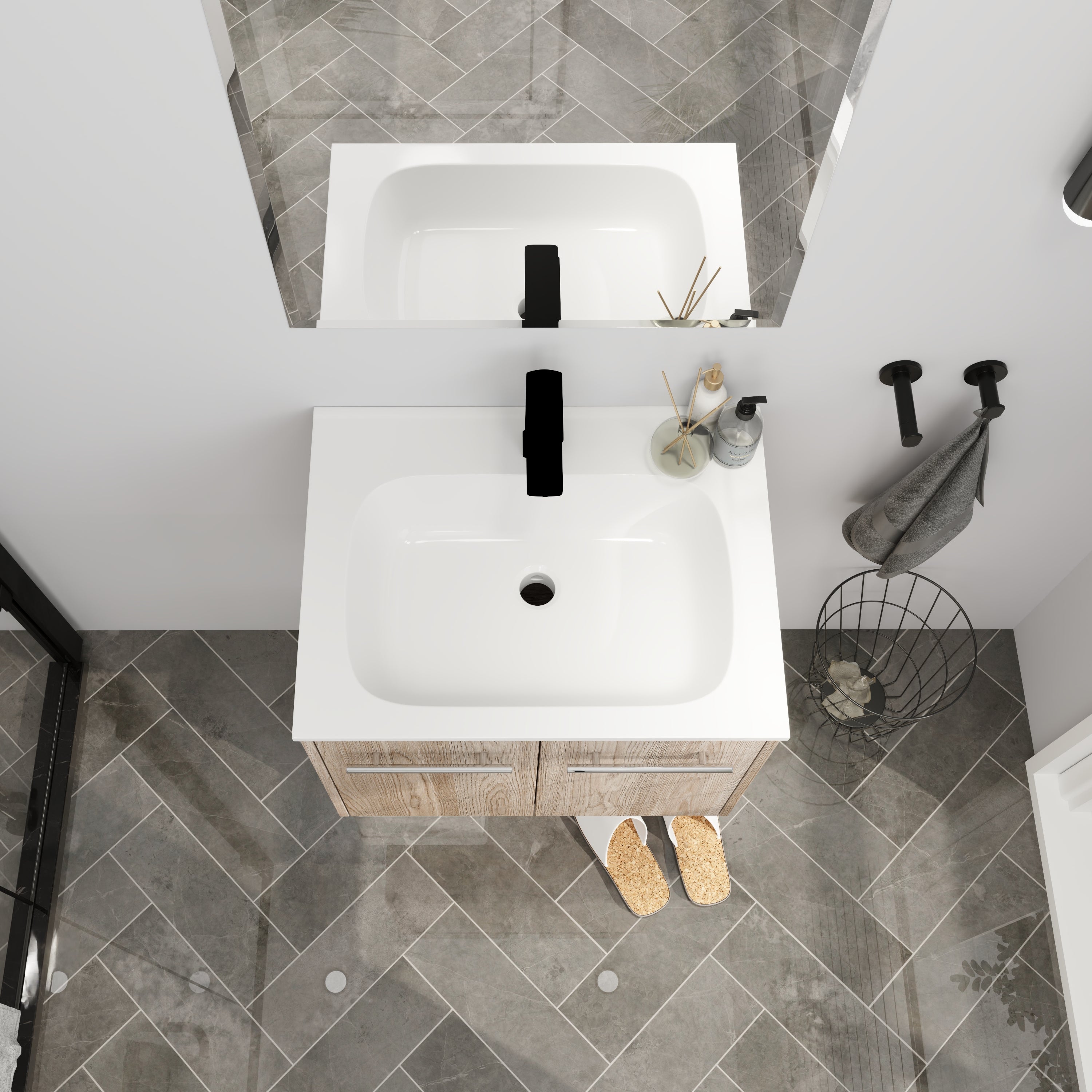 24 Inch Wall Mounted Bathroom Vanity(KD-Packing)-BVC04724WEO
