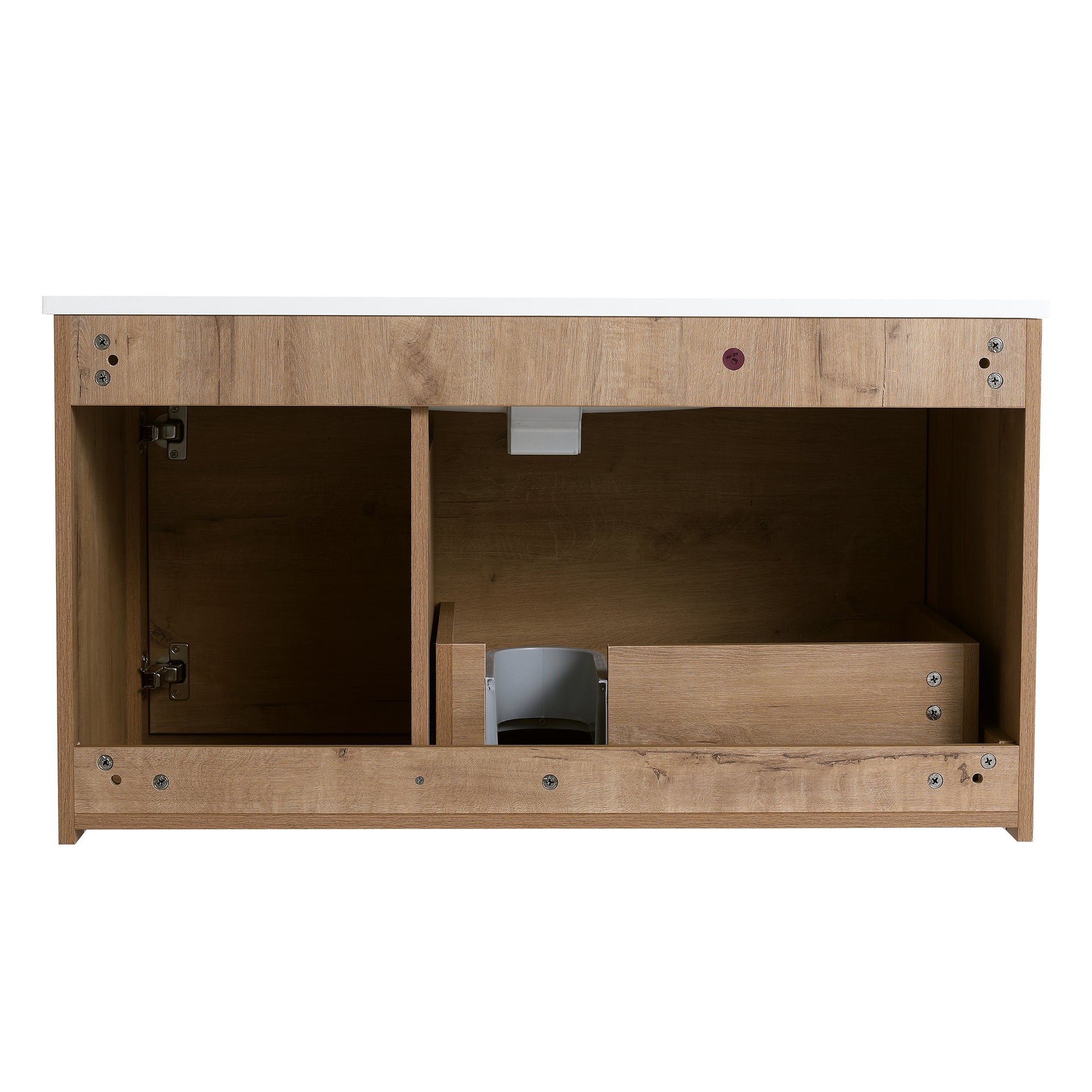 36 Inch Plywood Wall Mounted Bathroom Vanity Set with Integrated Drop-Shaped Resin Sink
