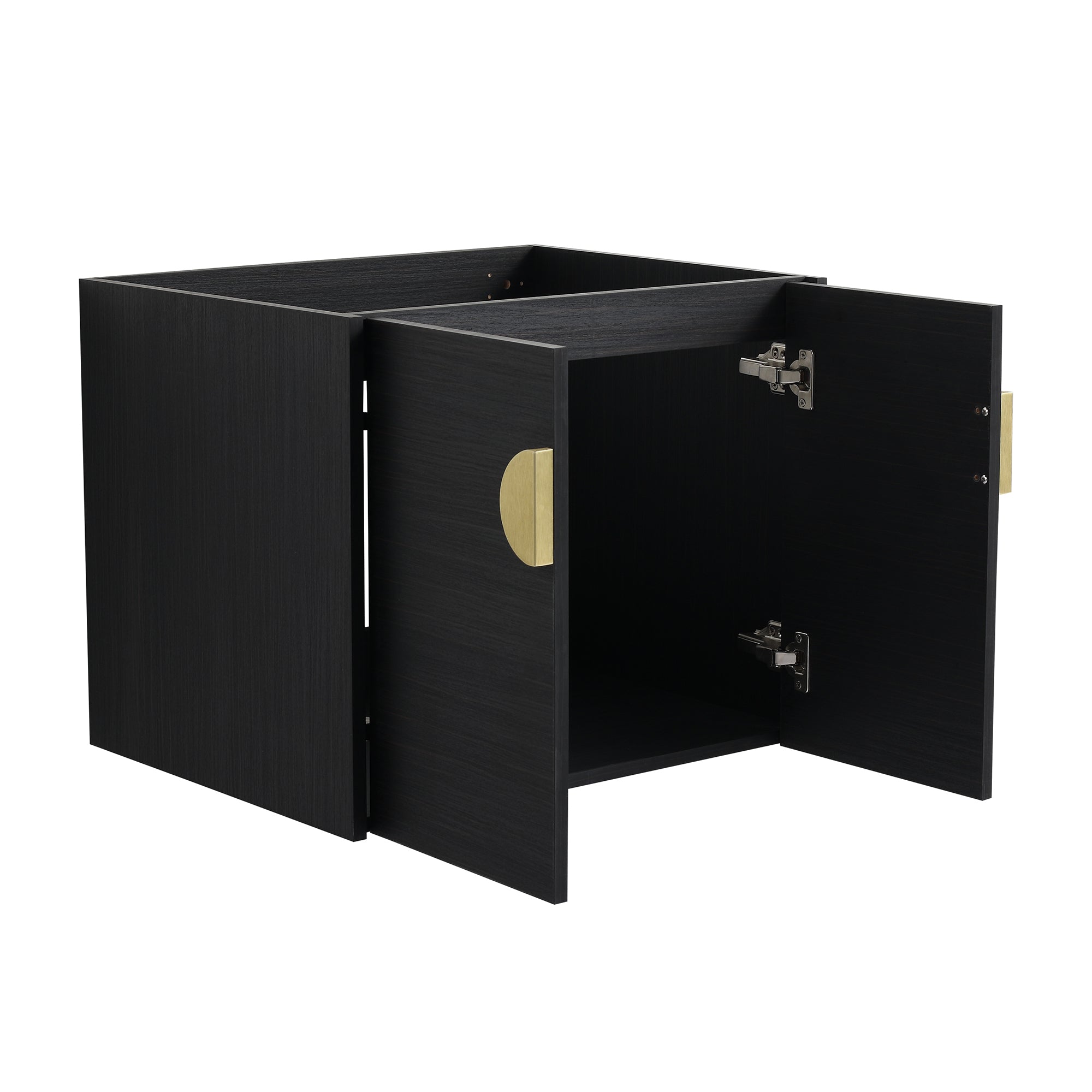 36 Inch Plywood Wall Mounted Bathroom Vanity Set with Integrated Drop-Shaped Resin Sink