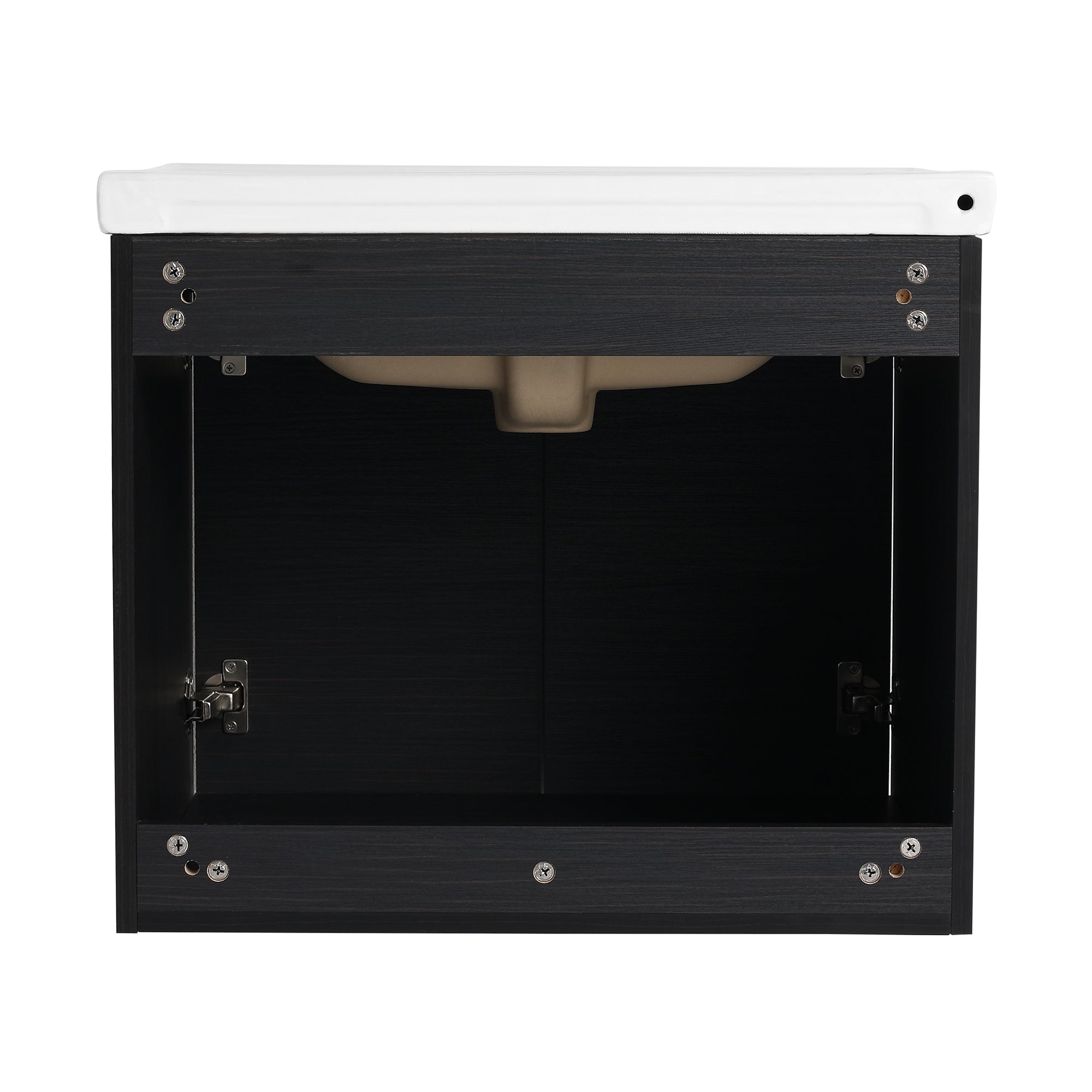 36 Inch Plywood Wall Mounted Bathroom Vanity Set with Integrated Drop-Shaped Resin Sink