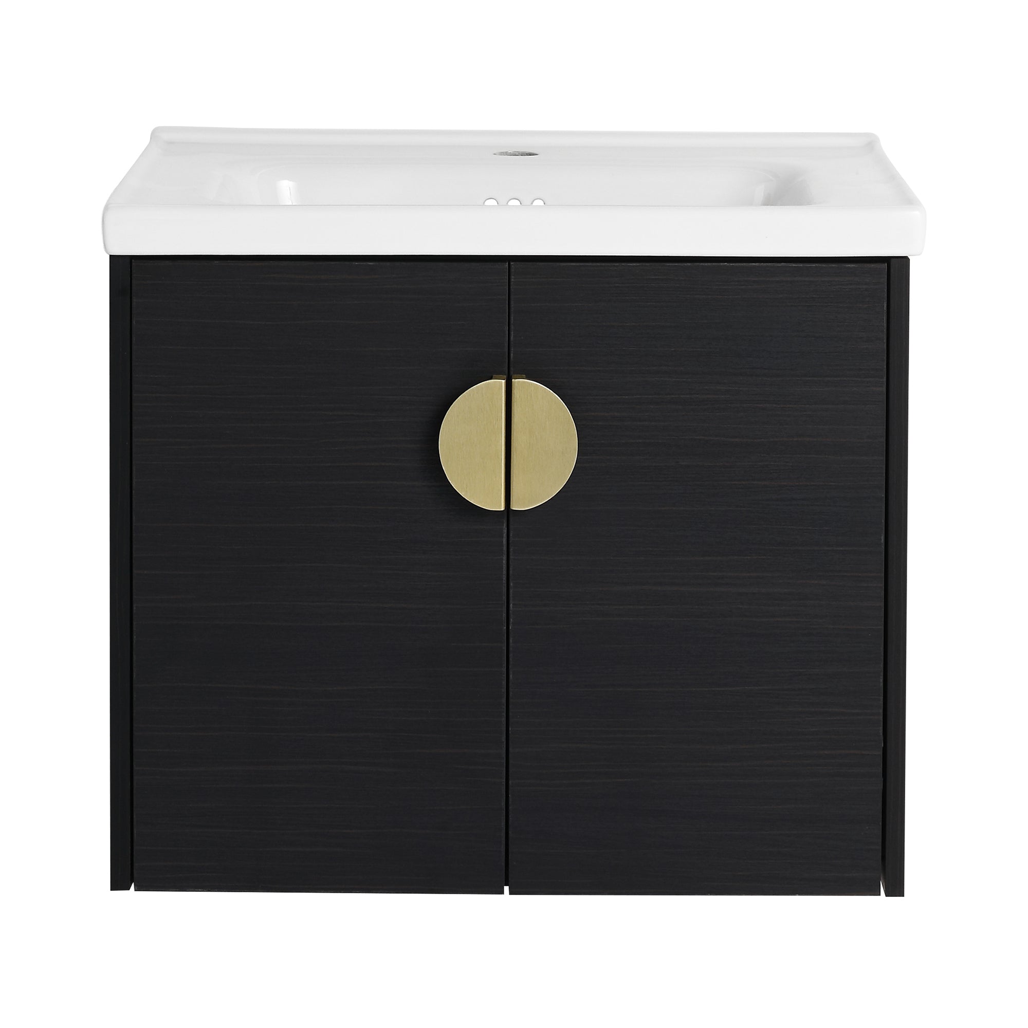 36 Inch Plywood Wall Mounted Bathroom Vanity Set with Integrated Drop-Shaped Resin Sink