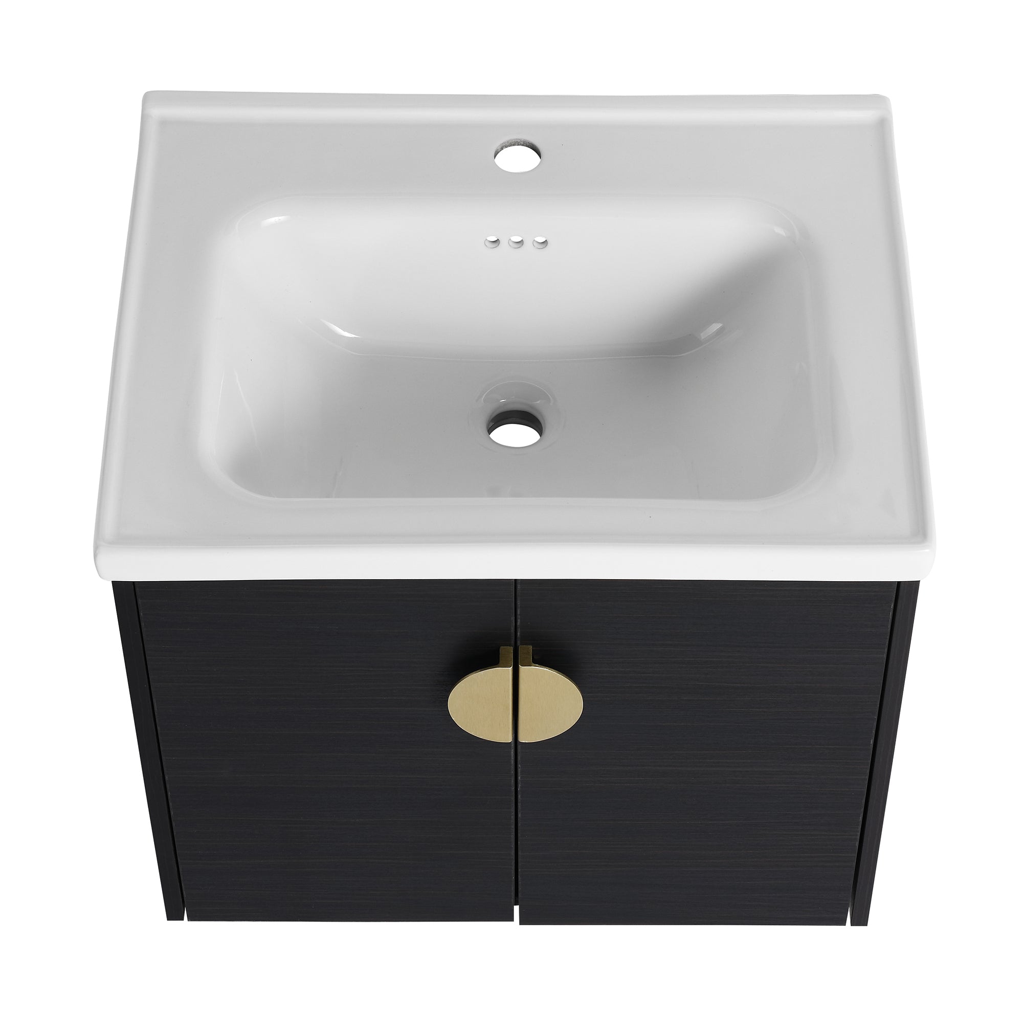 36 Inch Plywood Wall Mounted Bathroom Vanity Set with Integrated Drop-Shaped Resin Sink