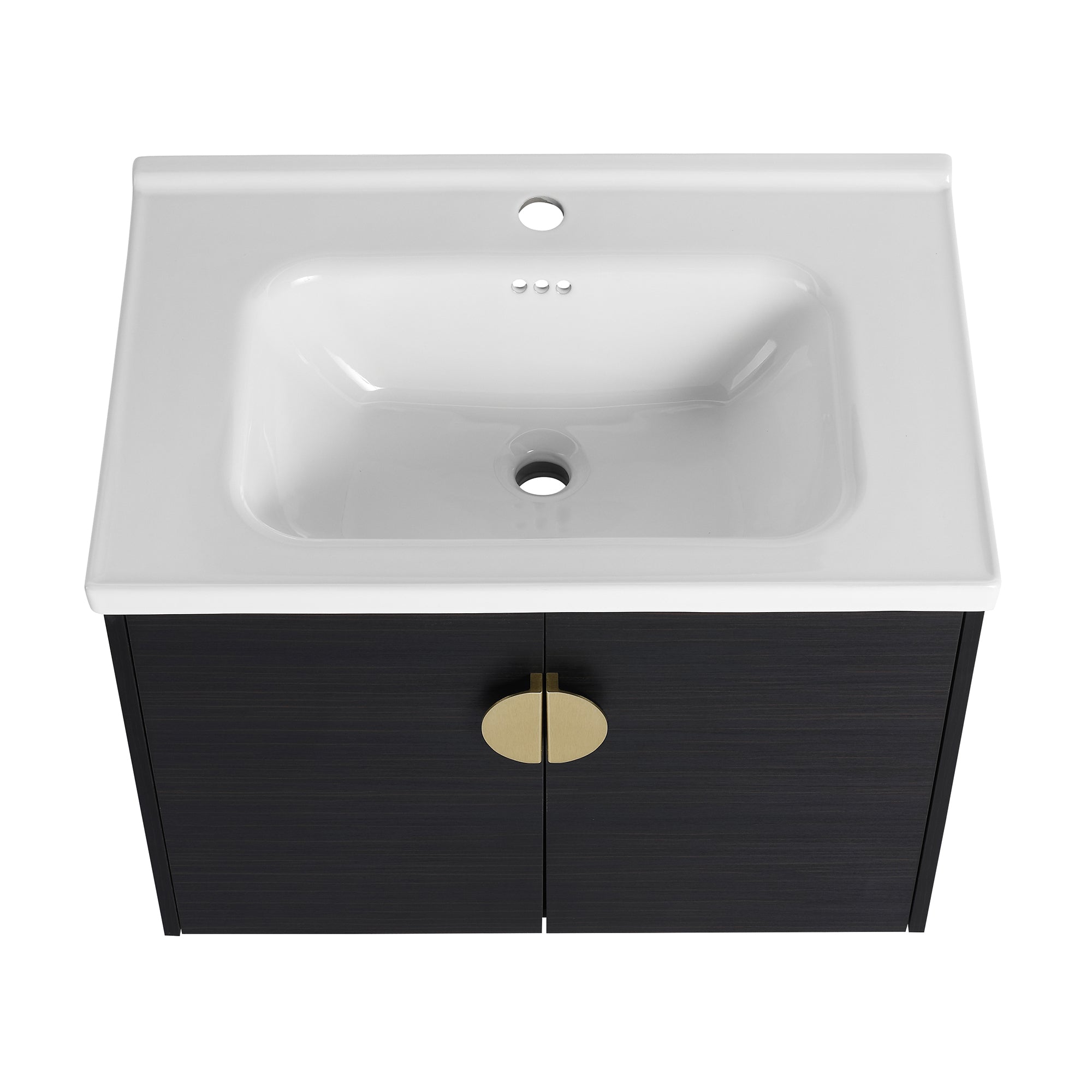 36 Inch Plywood Wall Mounted Bathroom Vanity Set with Integrated Drop-Shaped Resin Sink