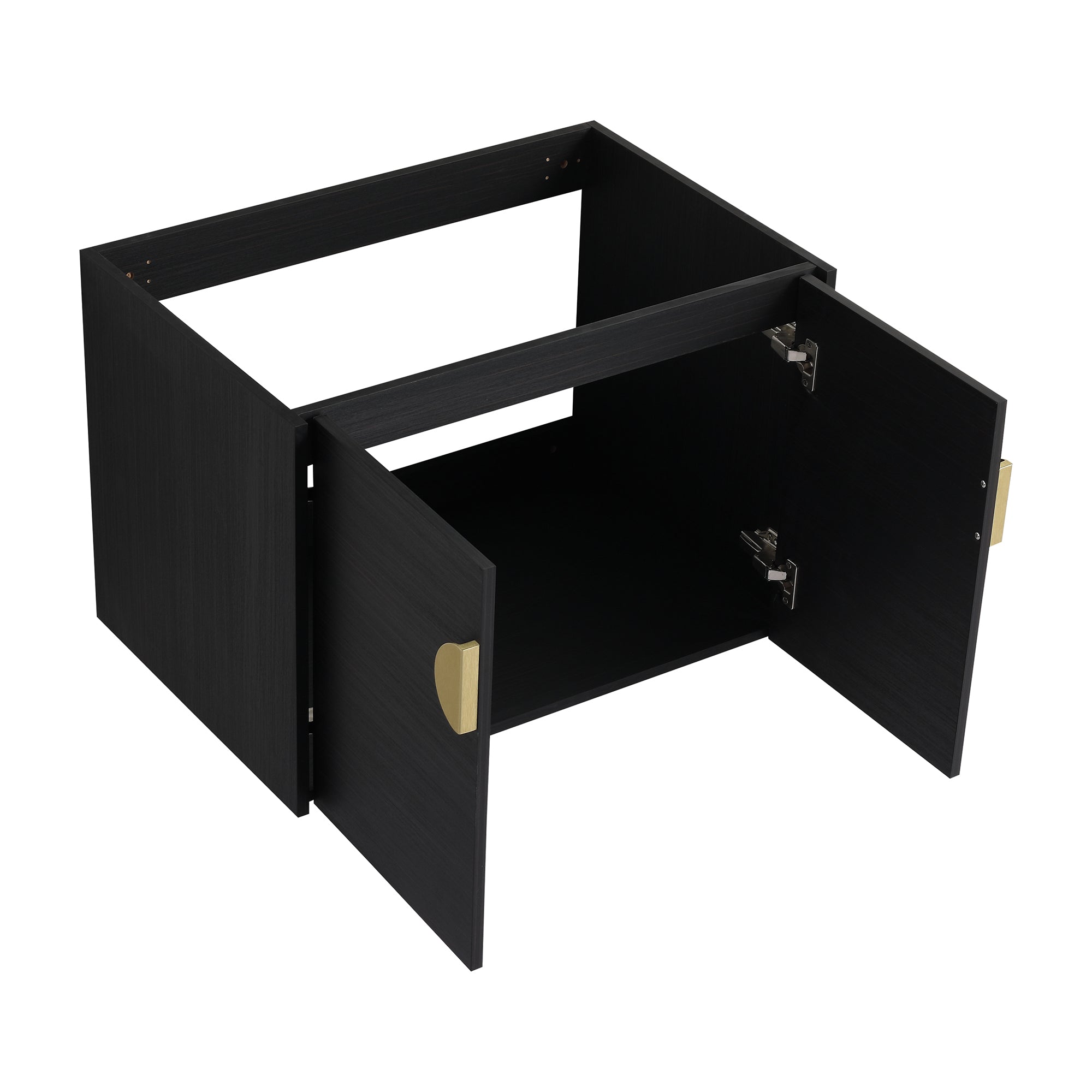 36 Inch Plywood Wall Mounted Bathroom Vanity Set with Integrated Drop-Shaped Resin Sink