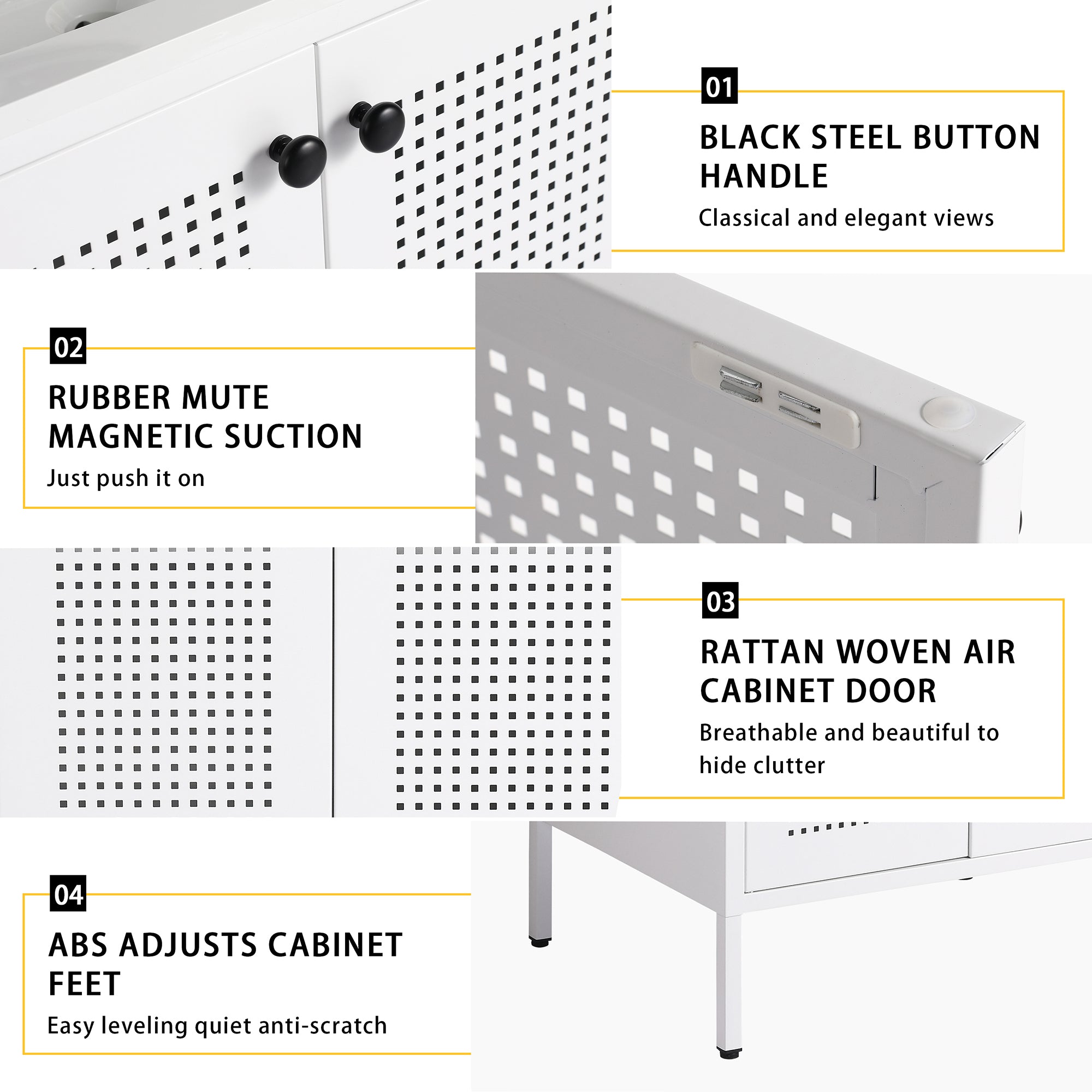 24 Inch Steel Freestanding Bathroom Vanity Set with Integrated Resin Basin and Door