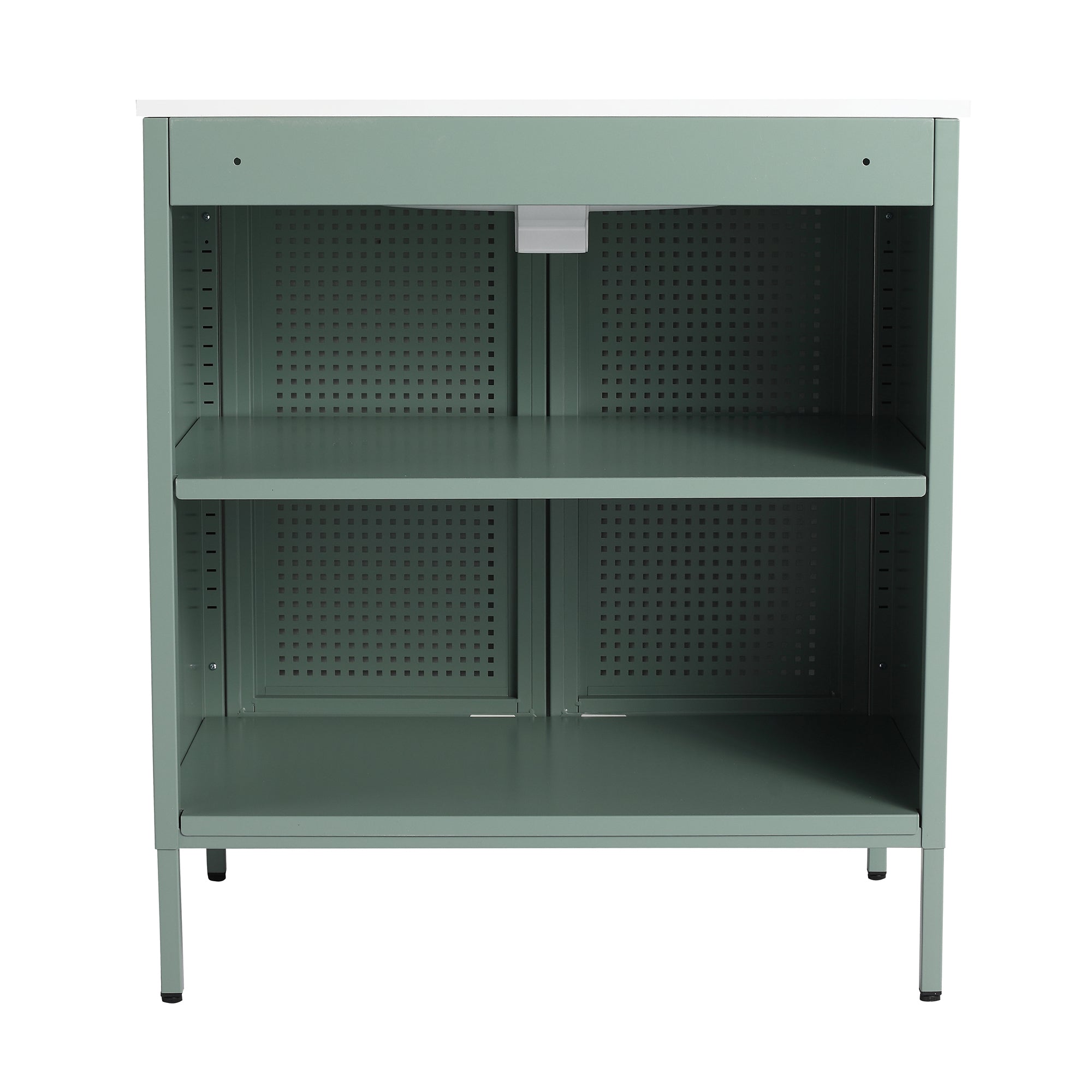 30 Inch Steel Freestanding Bathroom Vanity Set with Integrated Resin Basin and Door
