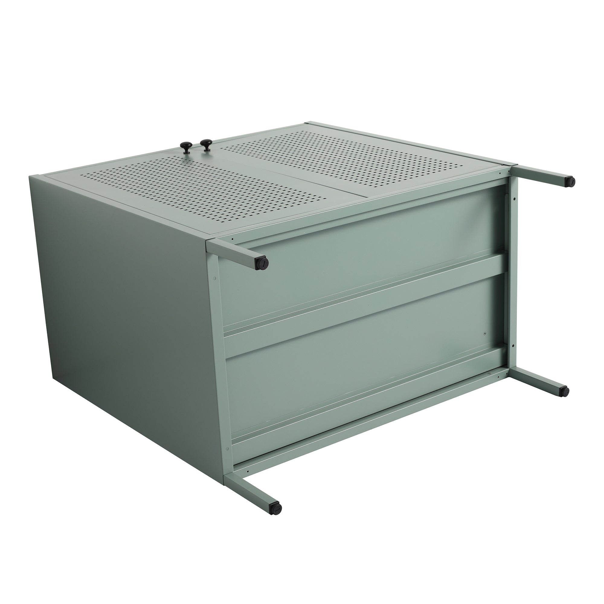 30 Inch Steel Freestanding Bathroom Vanity Set with Integrated Resin Basin and Door